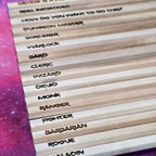 5  Natural Wood Dungeons & Dragons Inspired Pencils