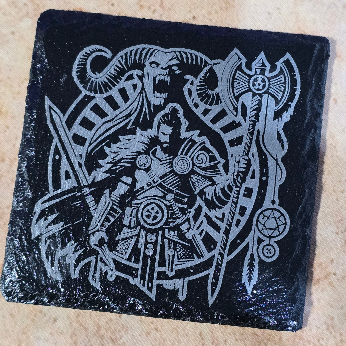 Barbarian Slate Coaster