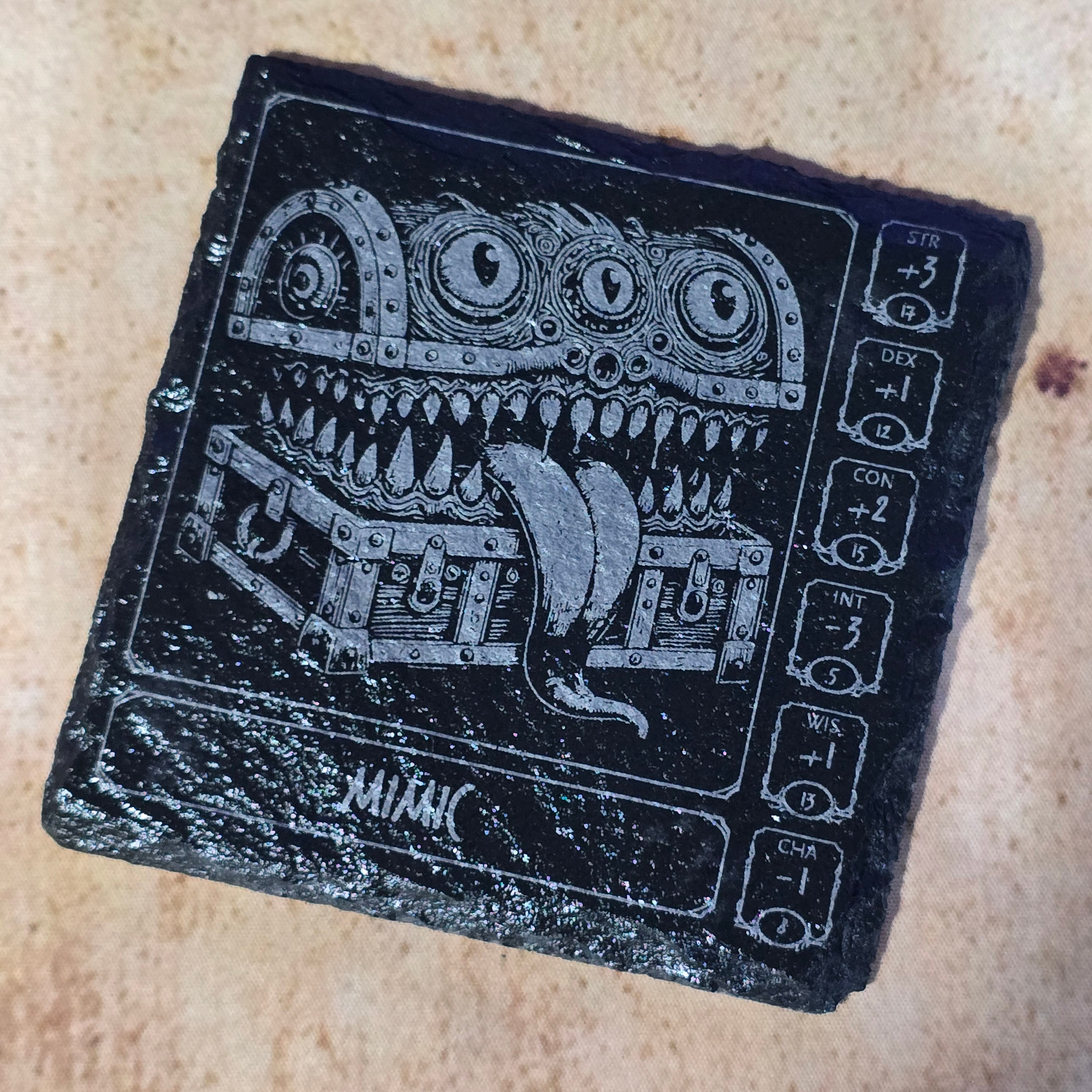 Mimic Stats Slate Coaster
