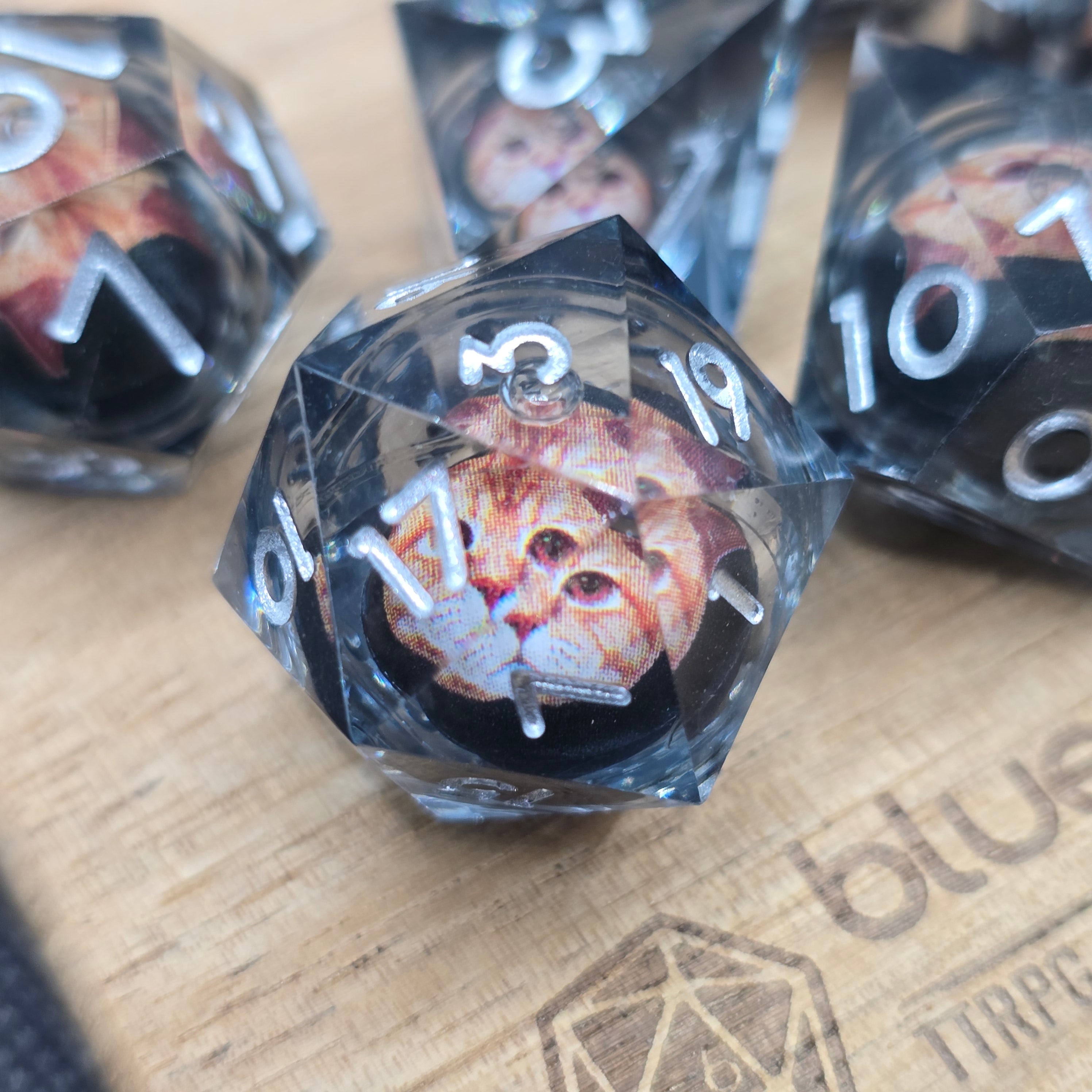 Kitty Cat - Liquid Core Resin Dice Set