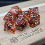 Dragon Master Orange - Liquid Core Resin Dice Set