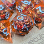 Dragon Master Orange - Liquid Core Resin Dice Set