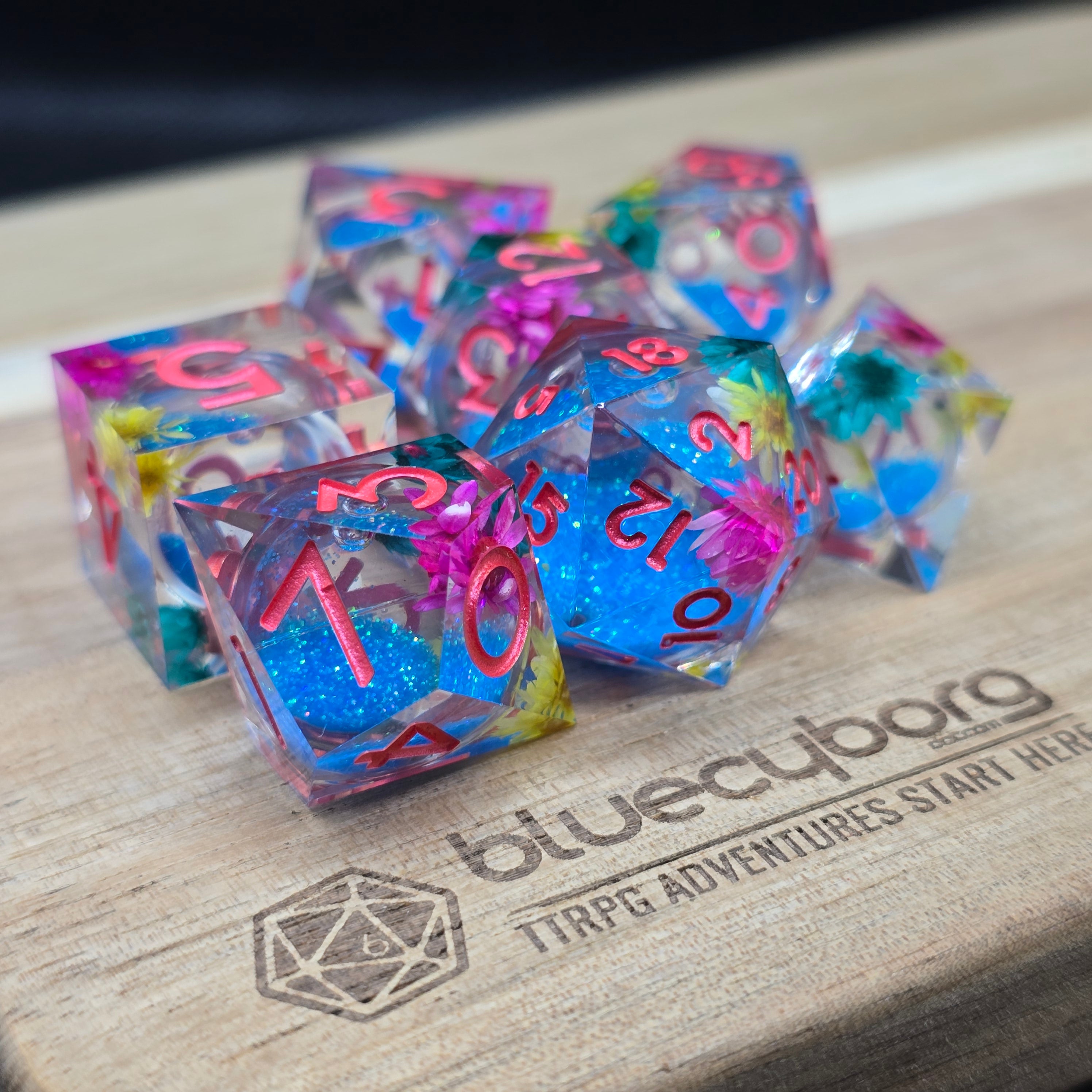 Floral Lake - Liquid Core Dice Set