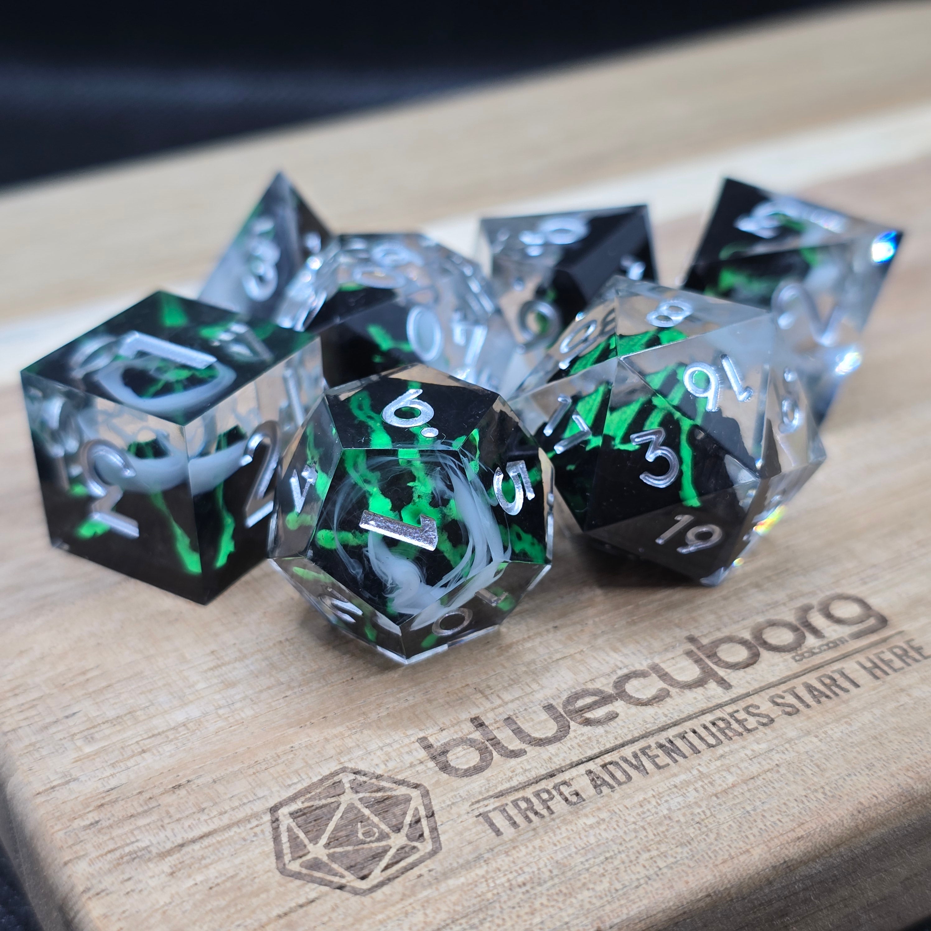 Volcano - Green- Resin Dice Set