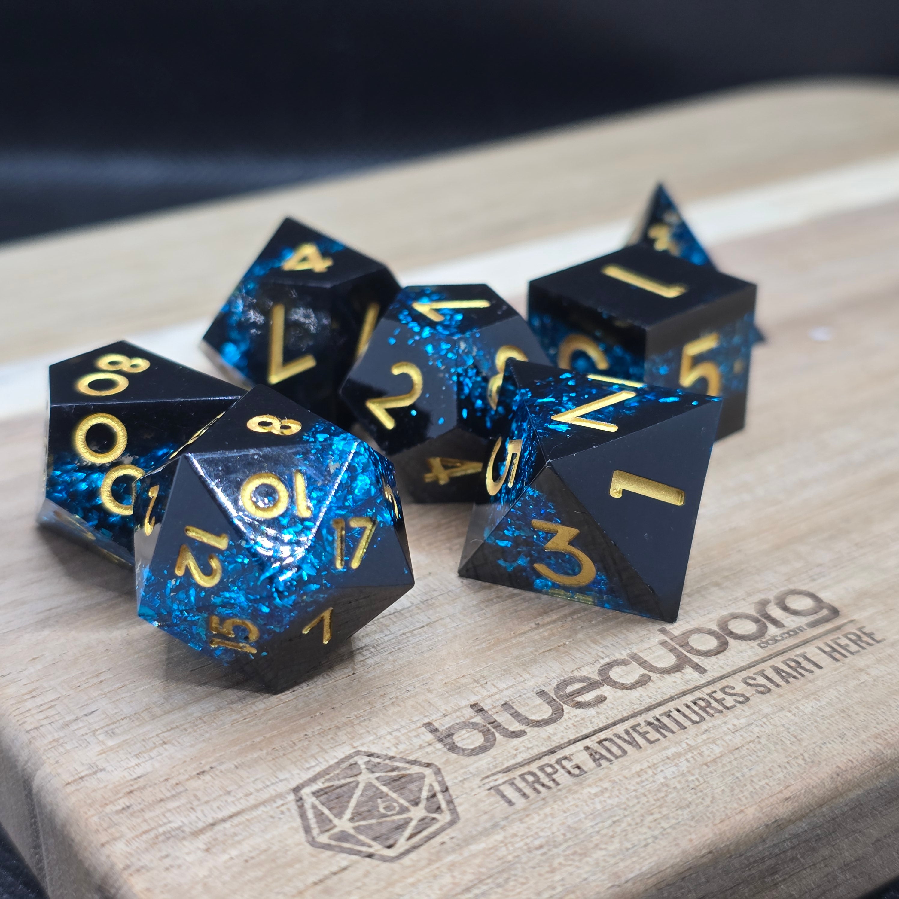 Celestial Marrow - Blue - Resin Dice Set