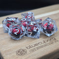 Dragon Eye Hell Fire - Moving Eye - Liquid Core Resin Dice Set