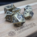 Floral - Ancient Bronze Black Flower - Floral Themed - Metal Dice Set