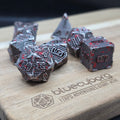 Dragon Scale - Bloodied - Dragon Themed - Metal Dice Set