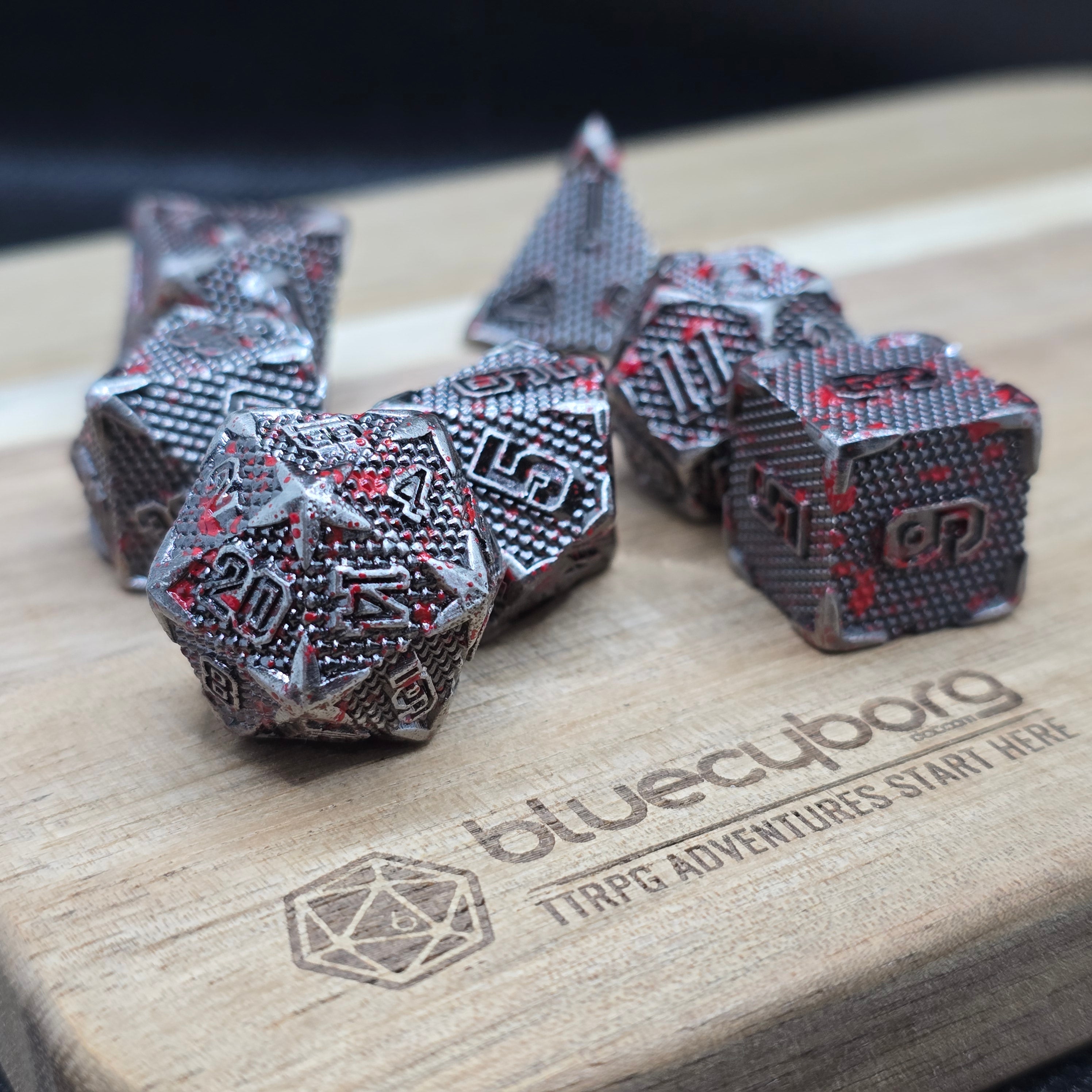 Dragon Scale - Bloodied - Metal Dice Set