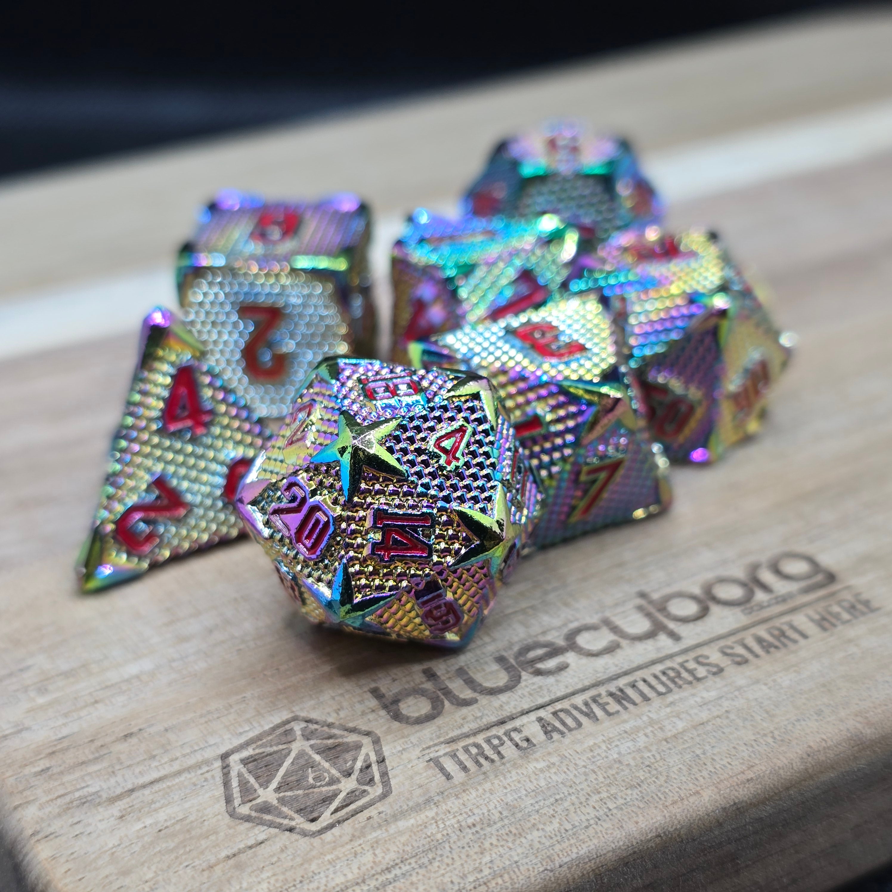 Dragon Scale - Anodised - Dragon Themed - Metal Dice Set