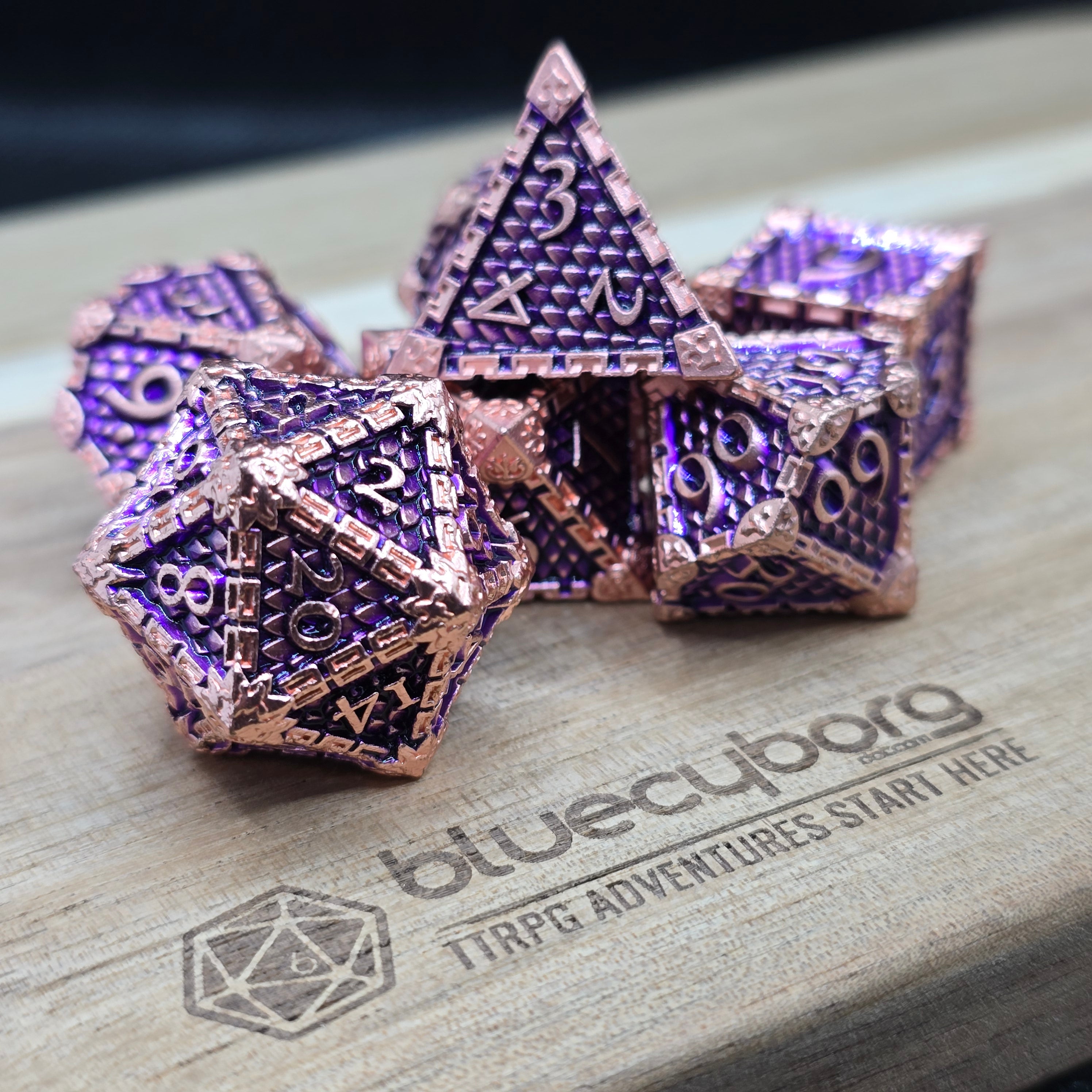 Dragon Scale - Purple - Metal Dice Set