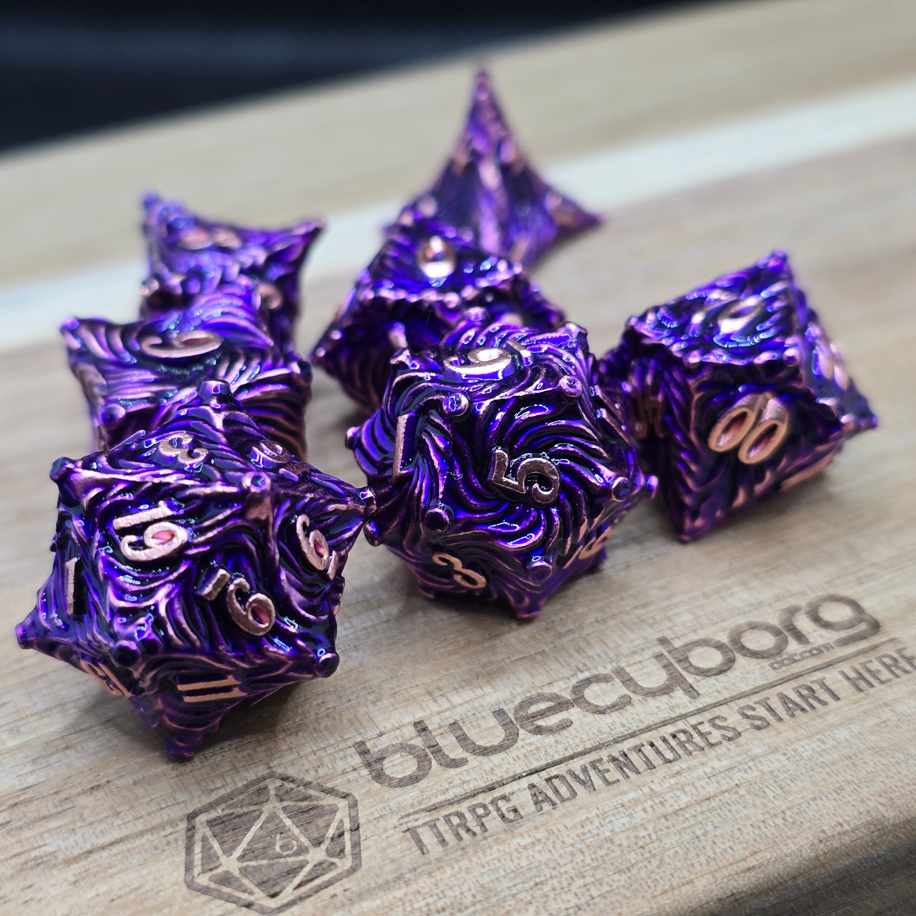 Vortex Portal - Copper Purple - Metal Dice Set