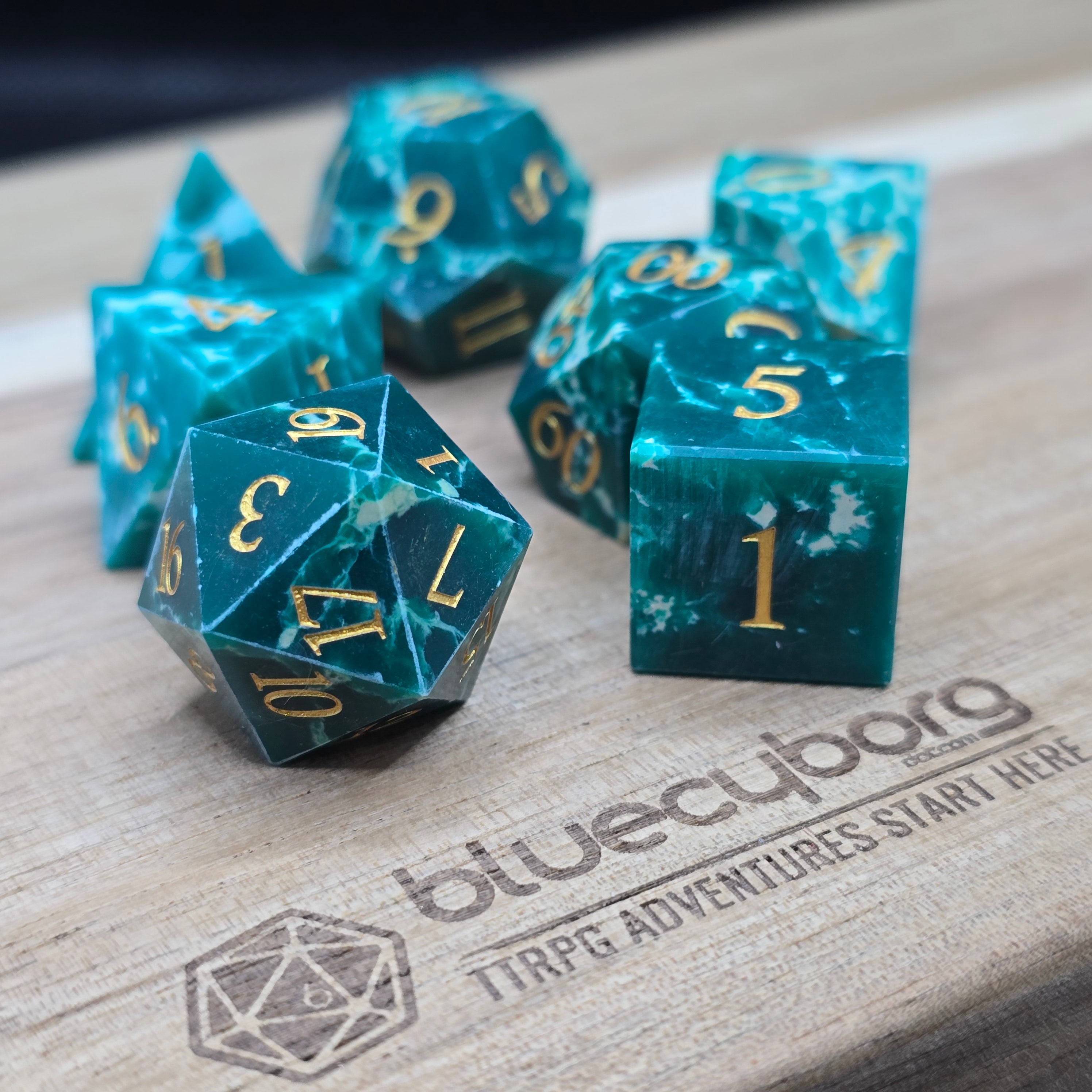 Seafarer’s Fortune - Artificial Sea Patterned Stone Dice Set