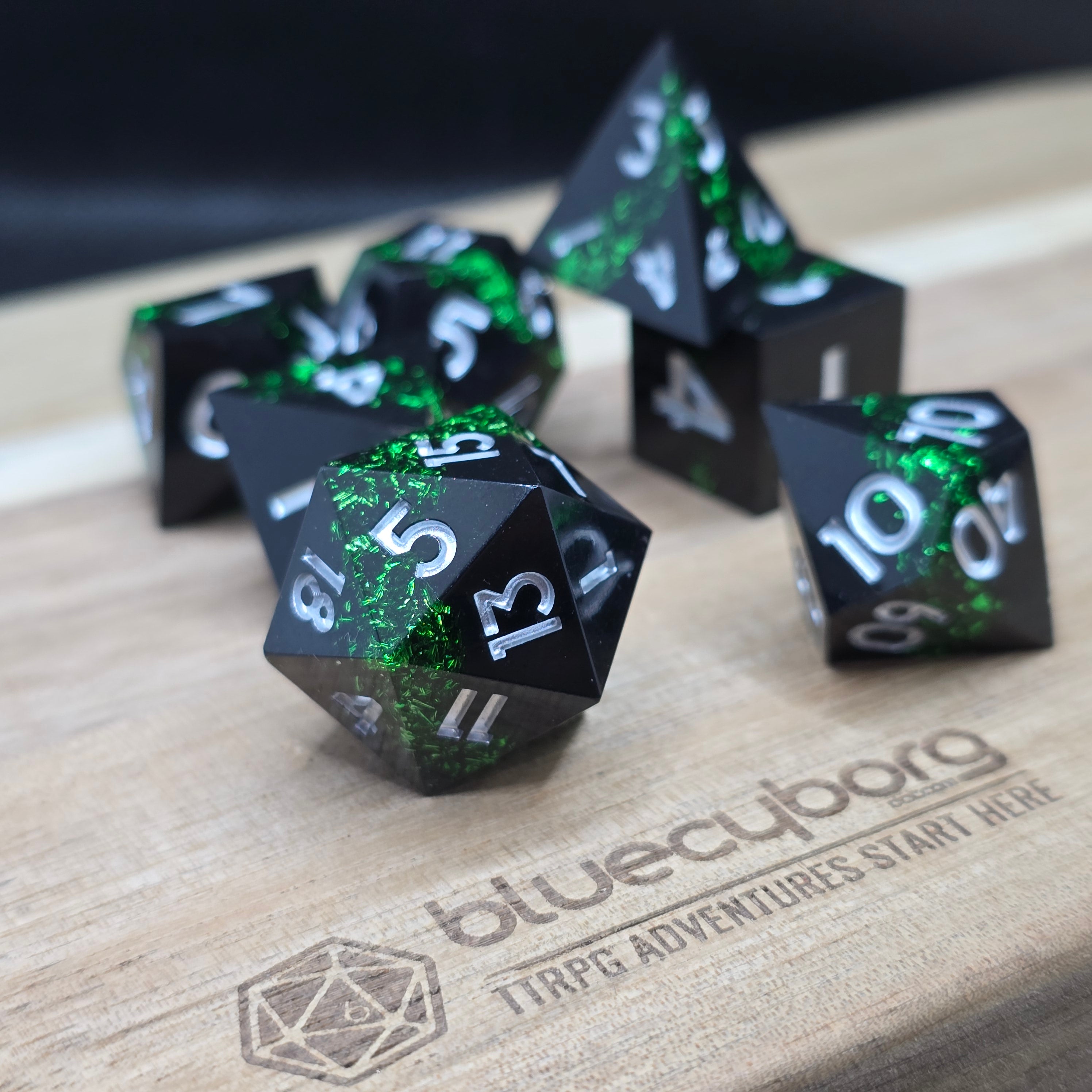 Celestial Marrow - Green - Resin Dice Set