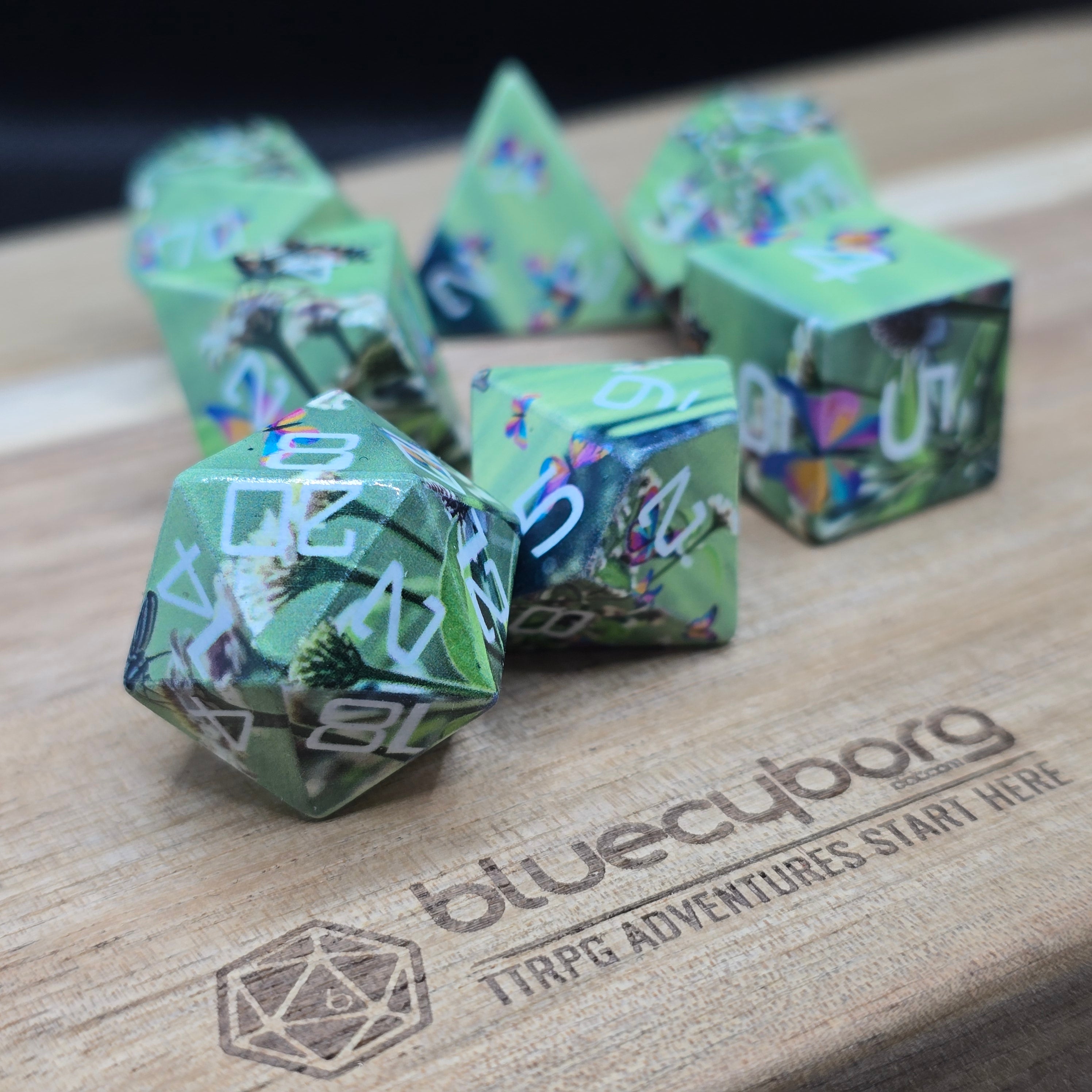 Fluttering Butterflies - Printed - Acrylic Dice Set