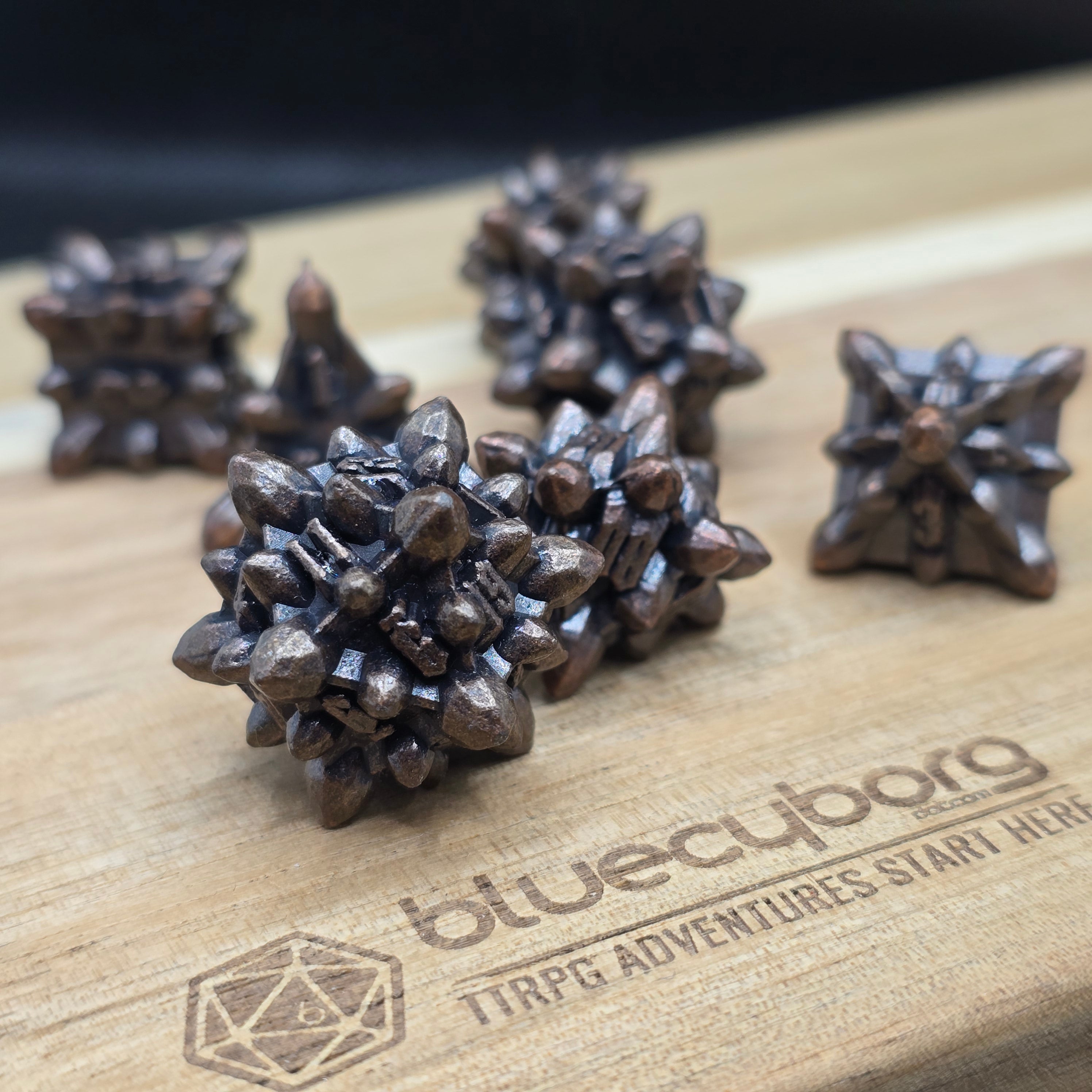 Crystal Formations Copper - Metal Dice Set