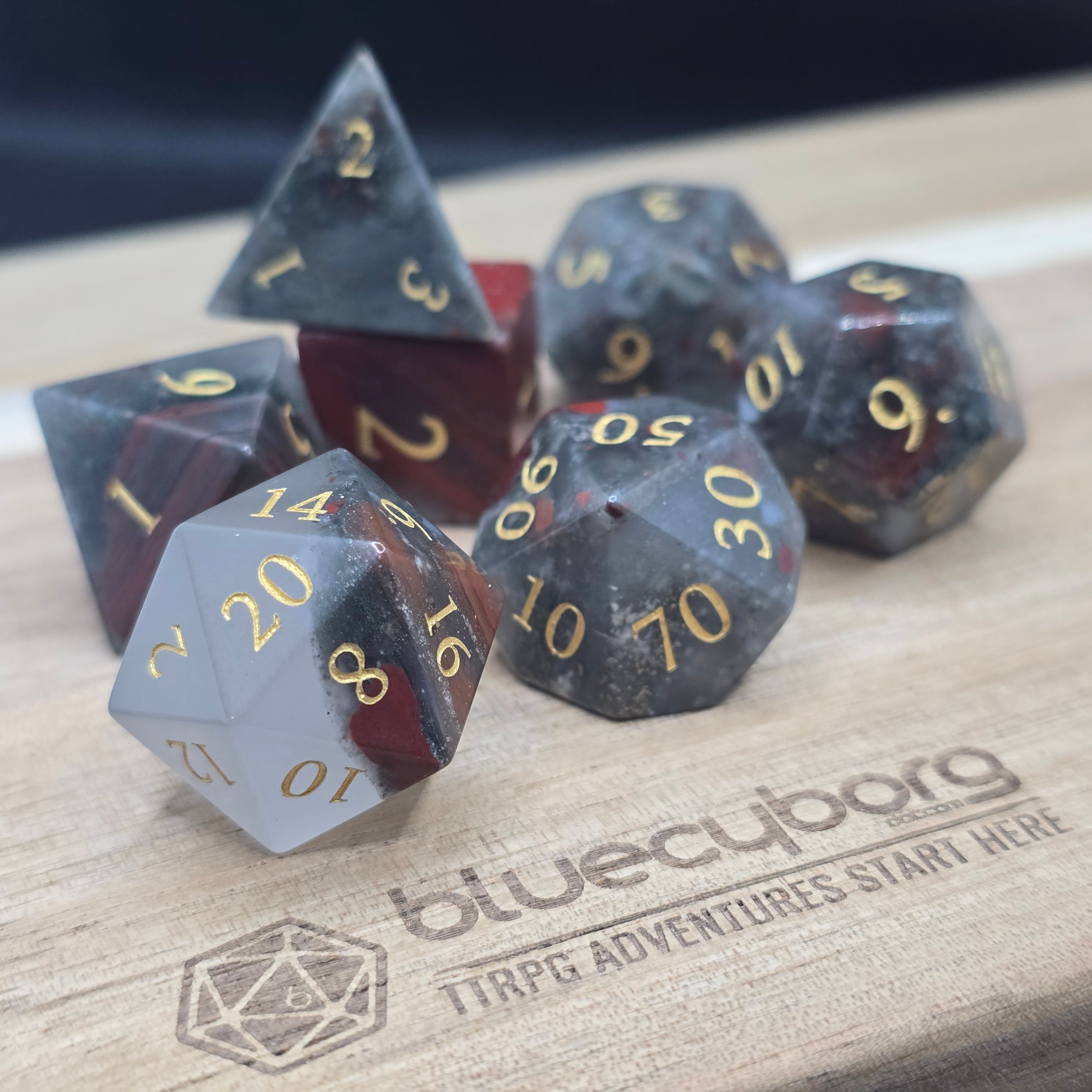Bloodstone - Gemstone Dice Set