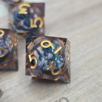 Dragon Black / Green - Liquid Core Resin Dice Set