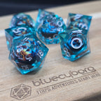 Dragon Blue - Liquid Core Resin Dice Set
