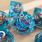Dragon Blue - Liquid Core Resin Dice Set
