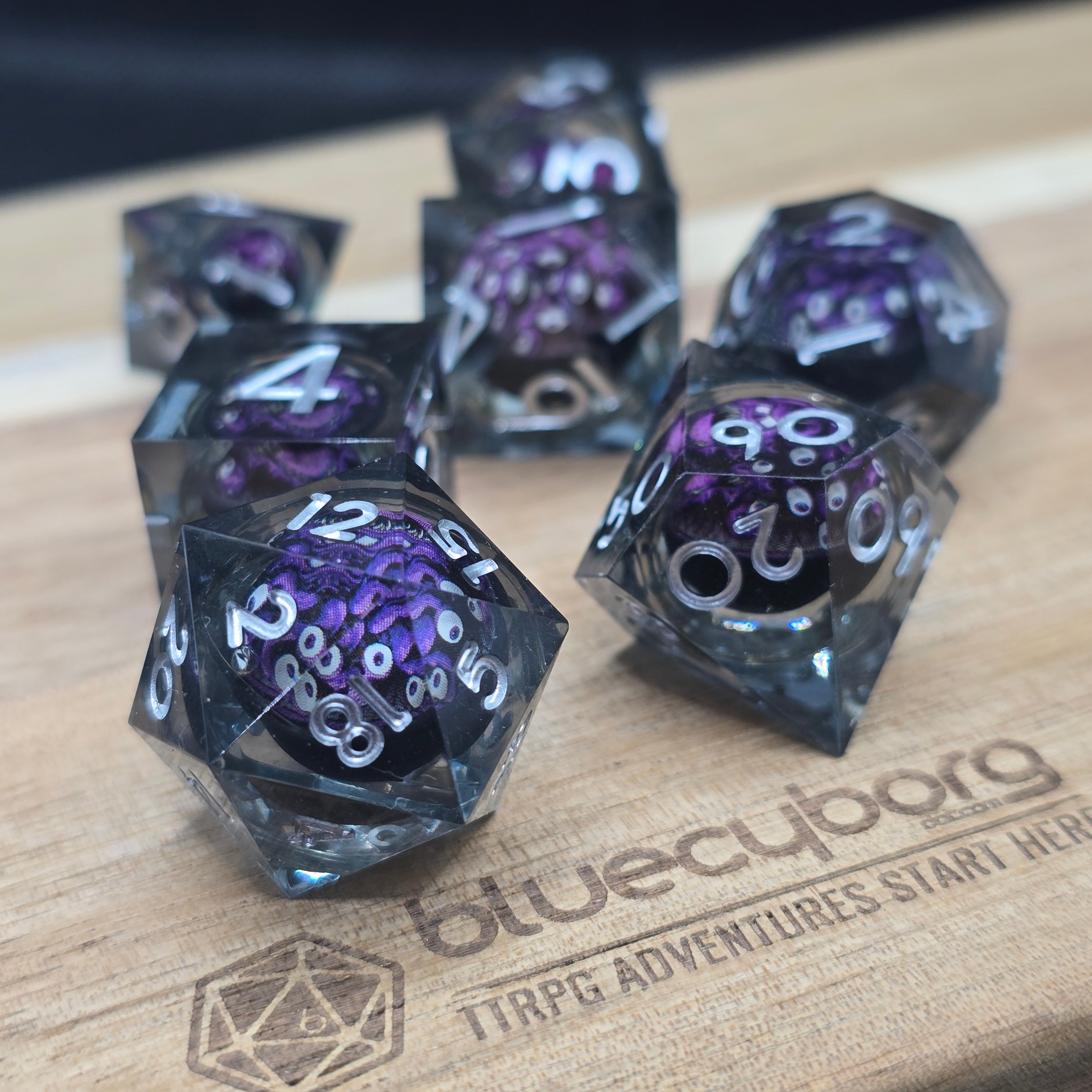 Beholder - Purple - Liquid Core Resin Dice Set