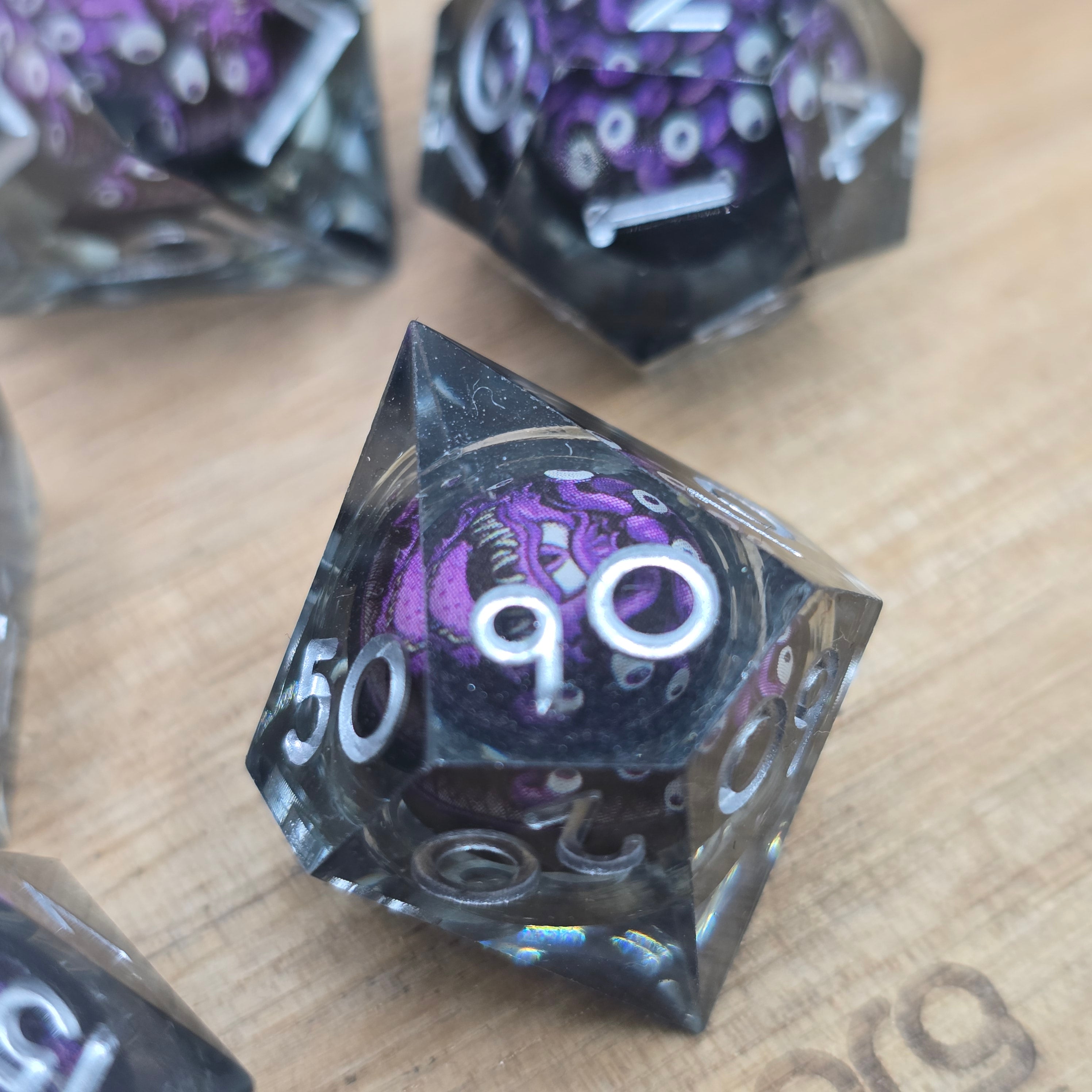 Beholder - Purple - Liquid Core Resin Dice Set