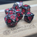 Endless Ribbon - Black Nickel Red - Metal Dice Set