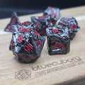 Dragon Wing - Black Red -Dragon Themed - Metal Dice Set