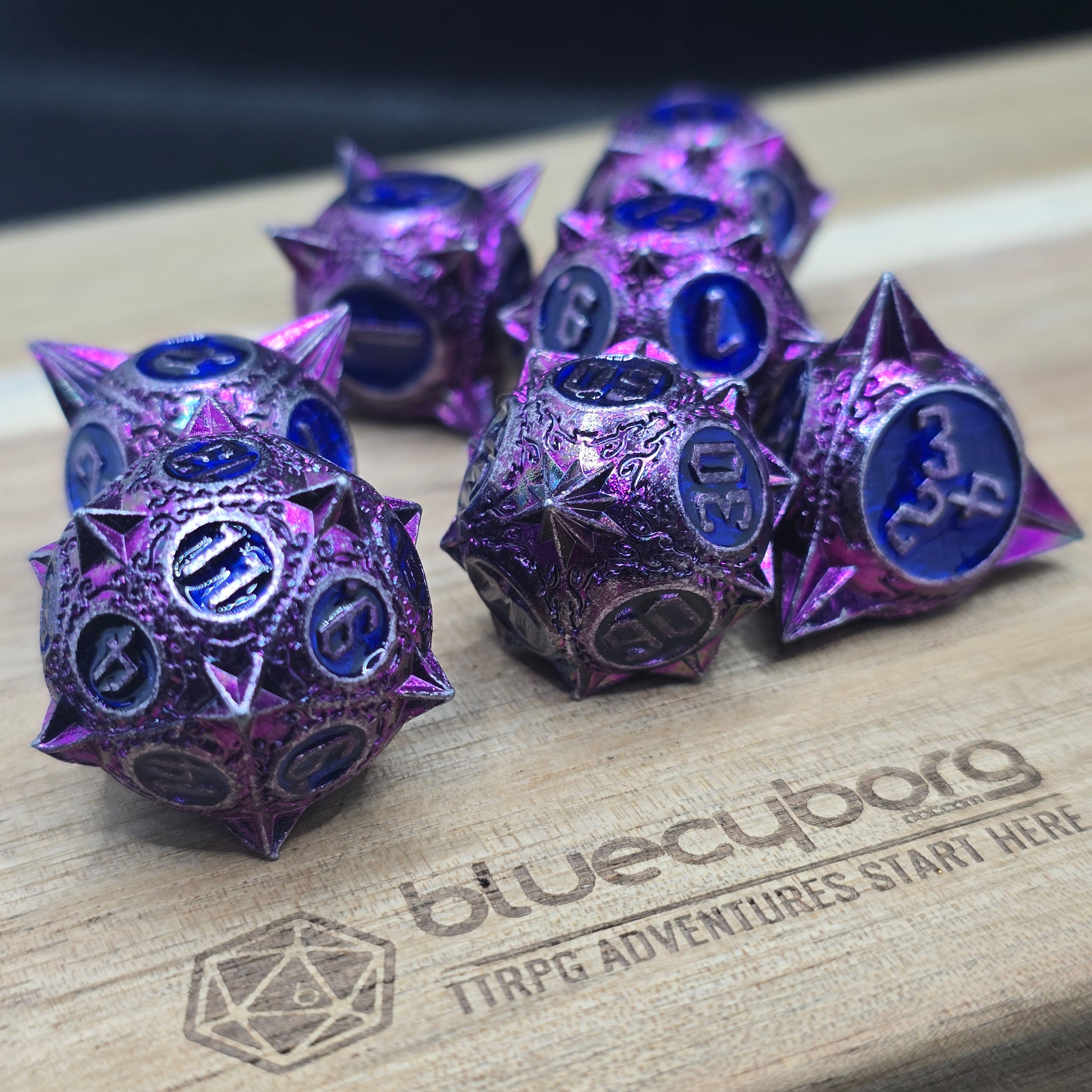 Flail - Purple - Metal Dice Set