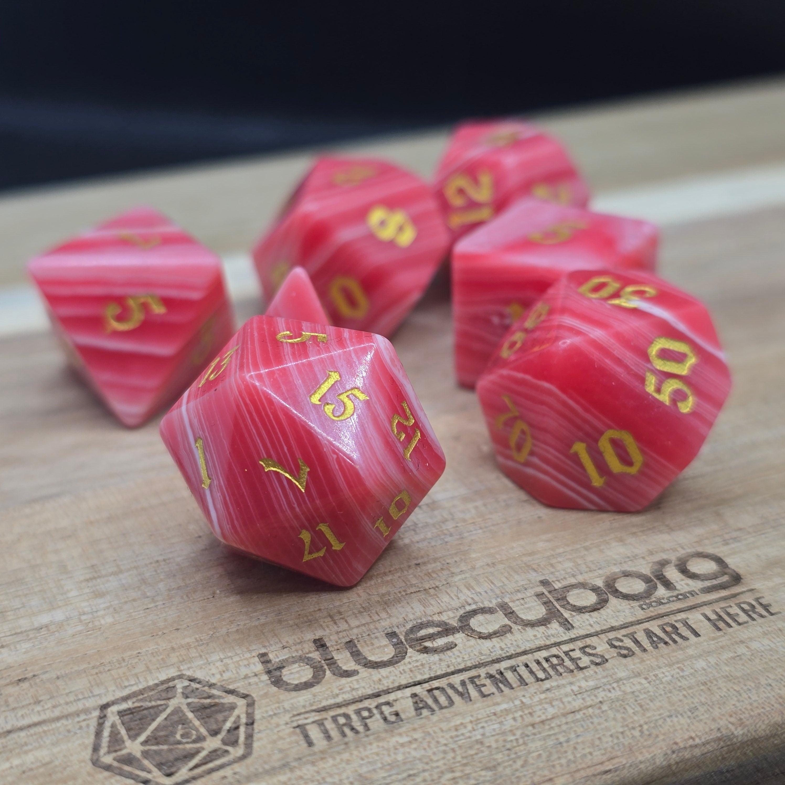Red Agate - Gemstone Dice Set