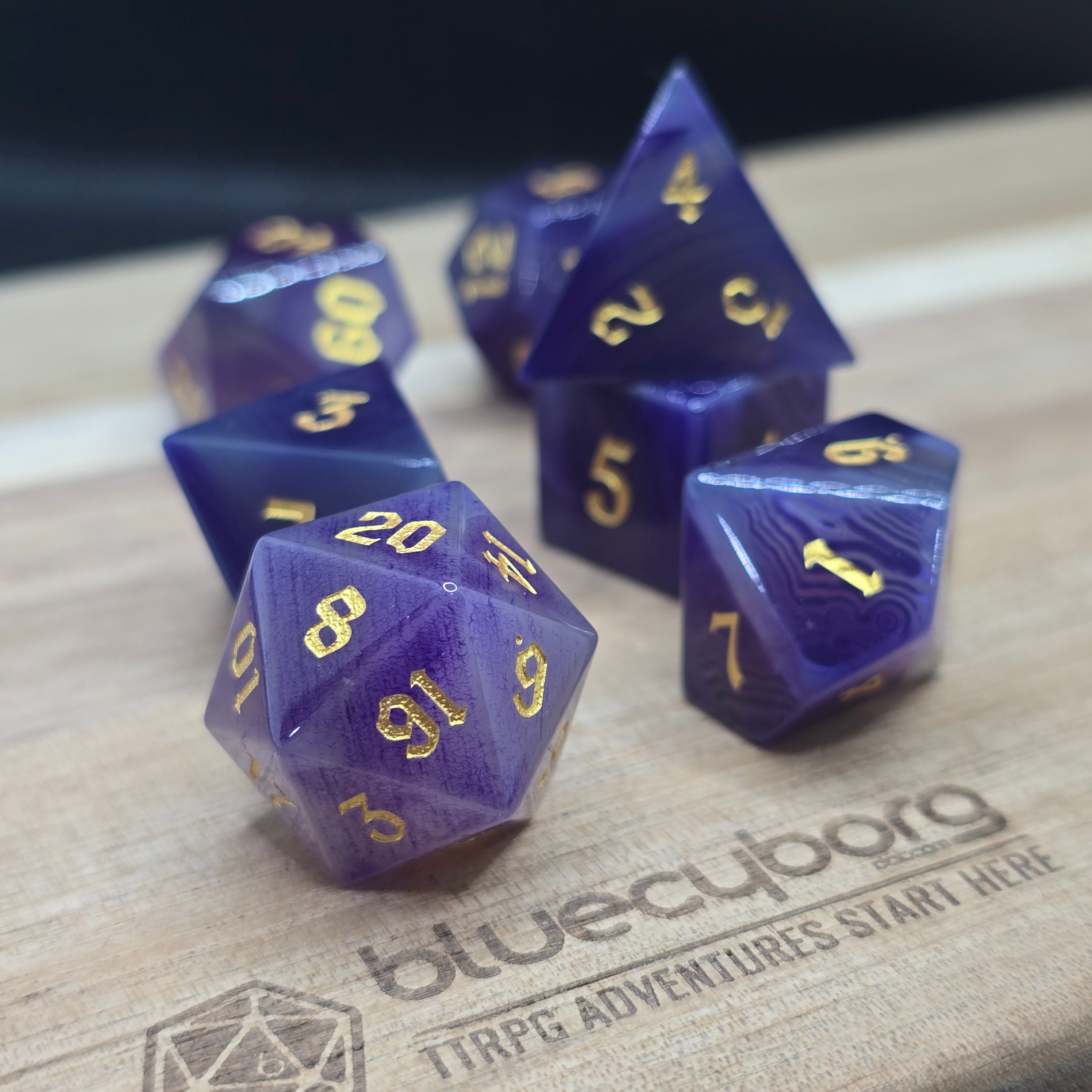 Purple Agate - Gemstone Dice Set