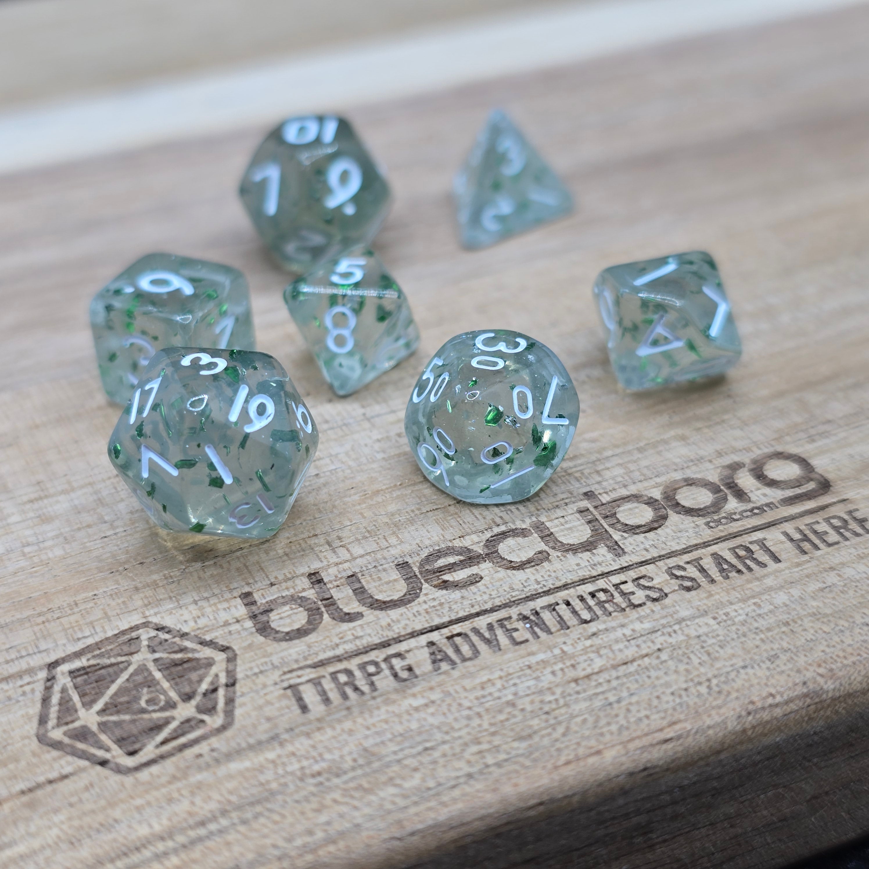 Emerald Mist - Glitter Gem - Mini Dice Set