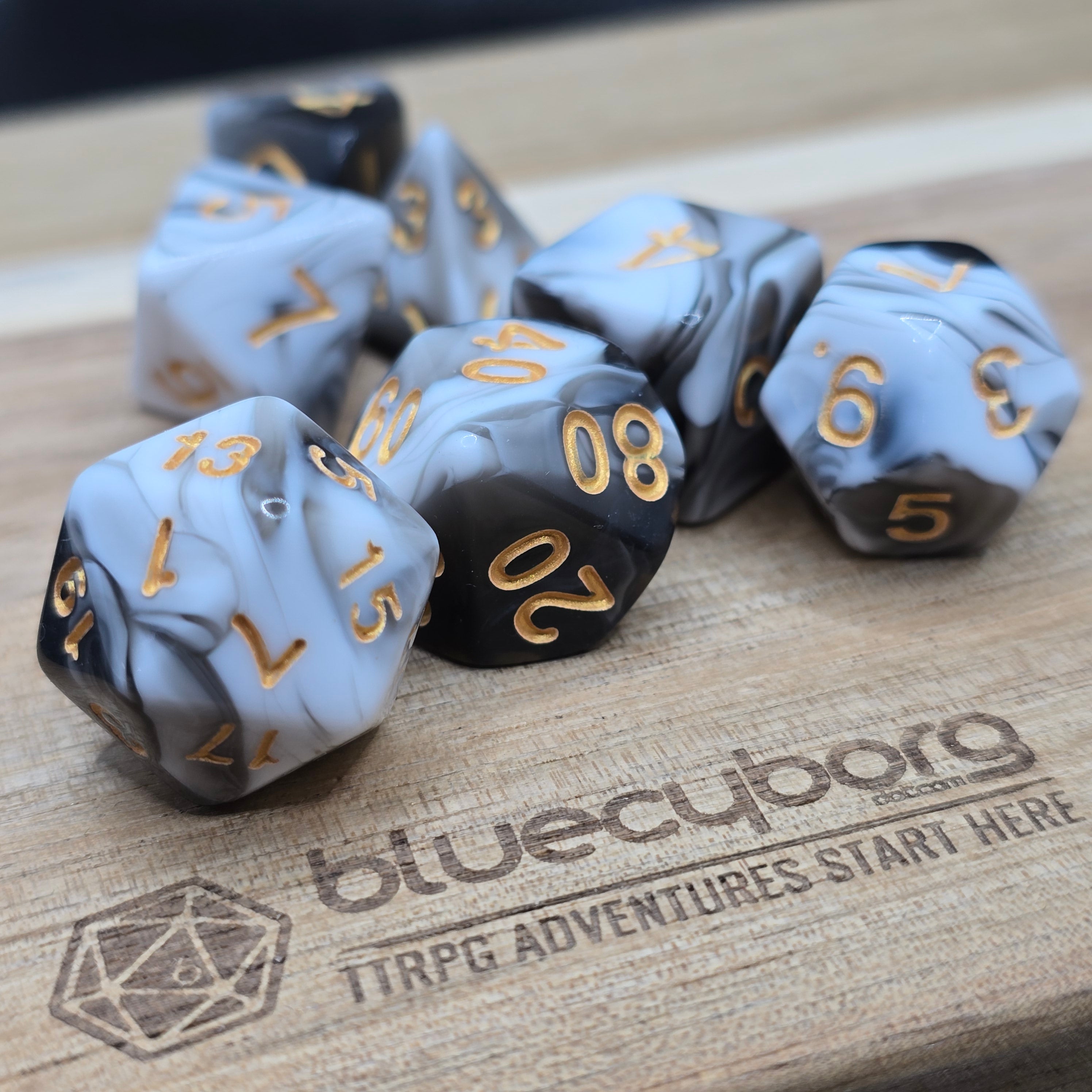 Gravestone - Marble - Acrylic Dice Set