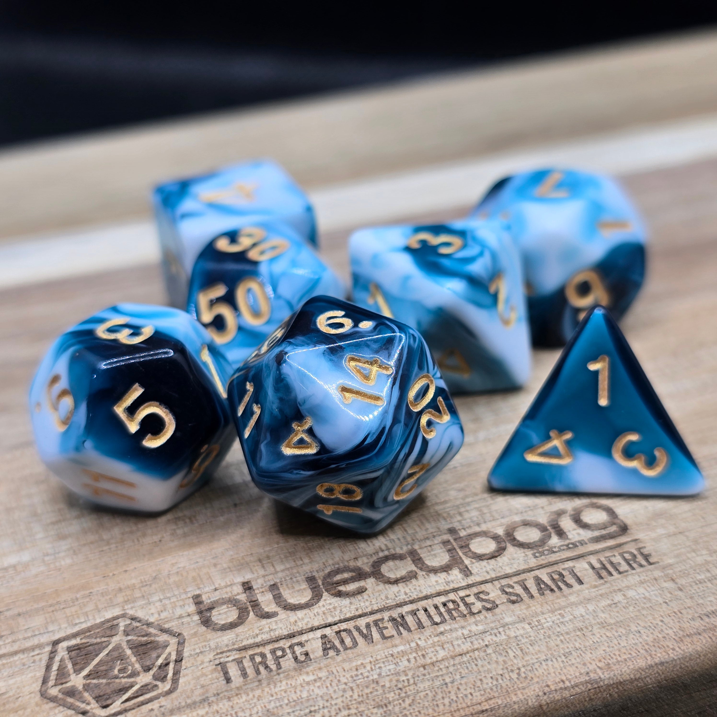 Aventurine - Marble - Acrylic Dice Set