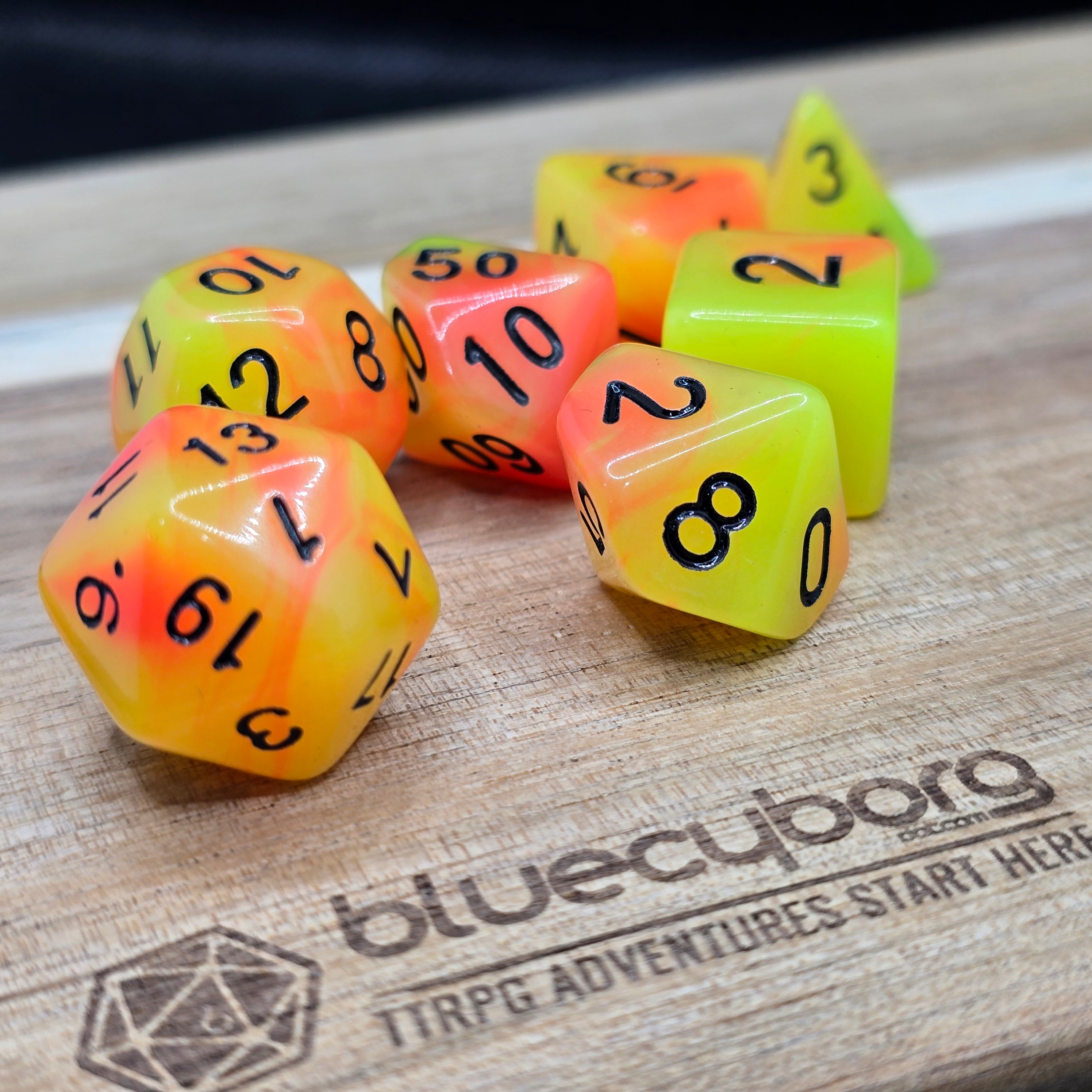 Radiant Maw - Glow In The Dark - Acrylic Dice Set