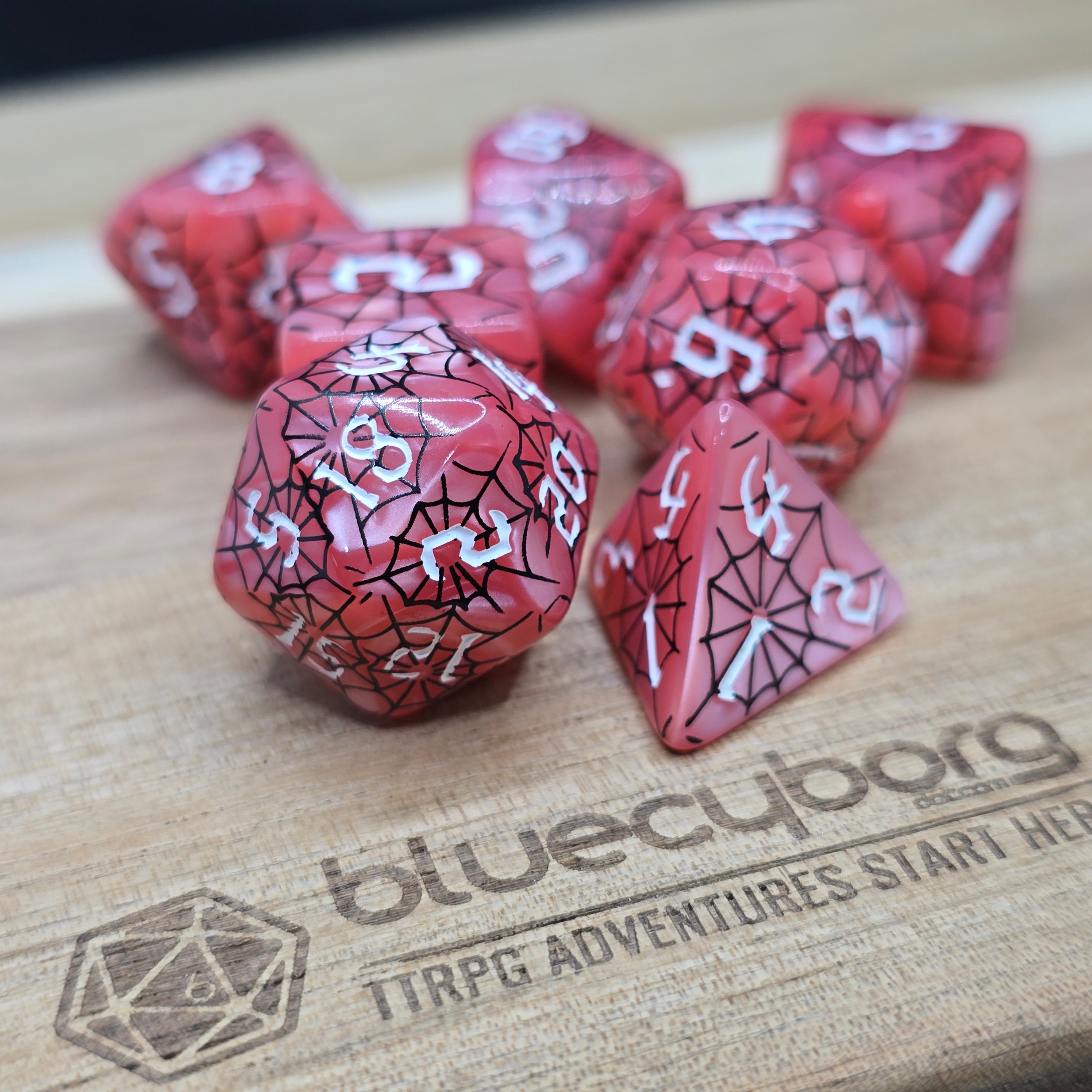 Velvet Trap - Spiderweb - Acrylic Dice Set