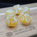 Snowglow Amber - Christmas Theme - Acrylic Dice Set