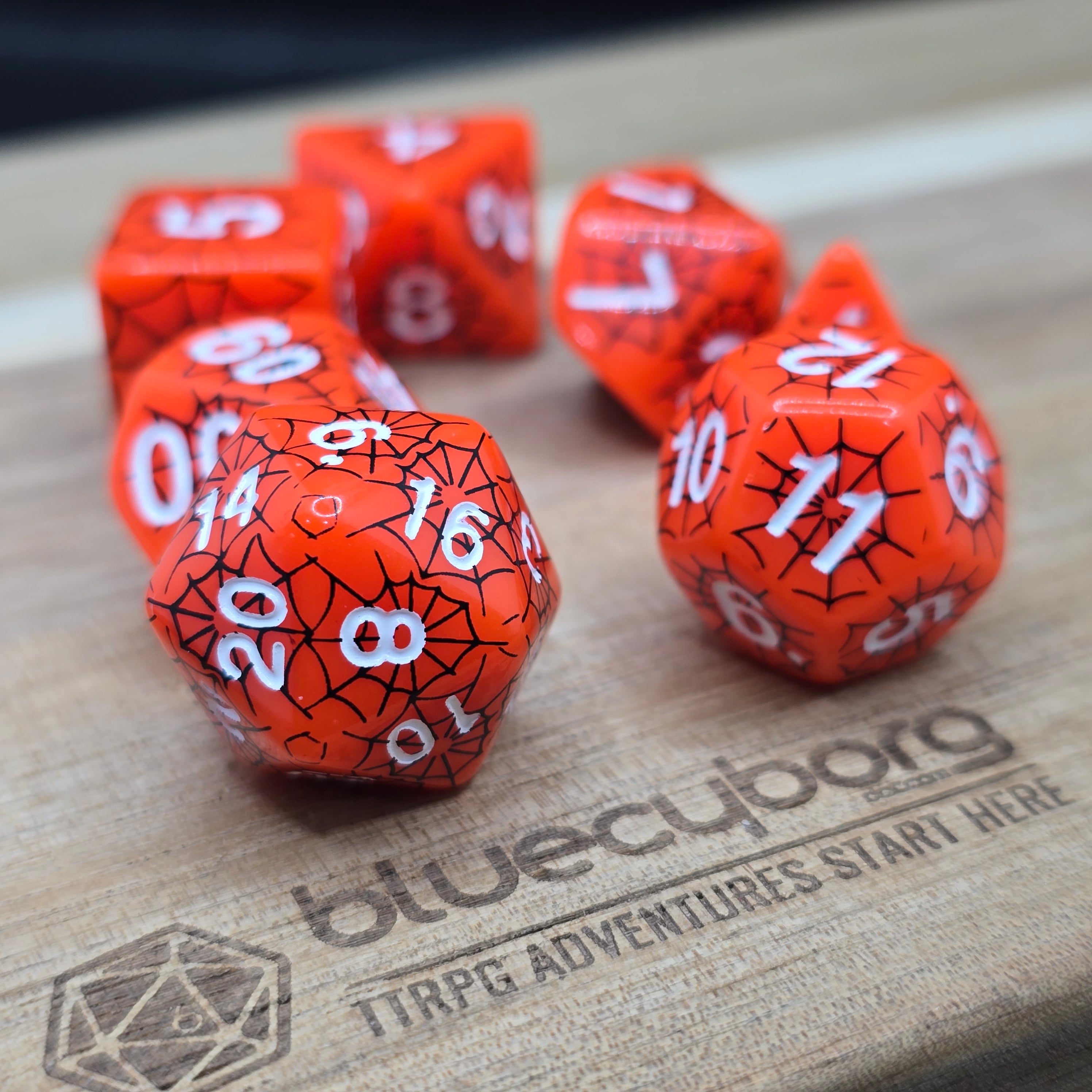 Ashfang Spinner - Spiderweb - Acrylic Dice Set
