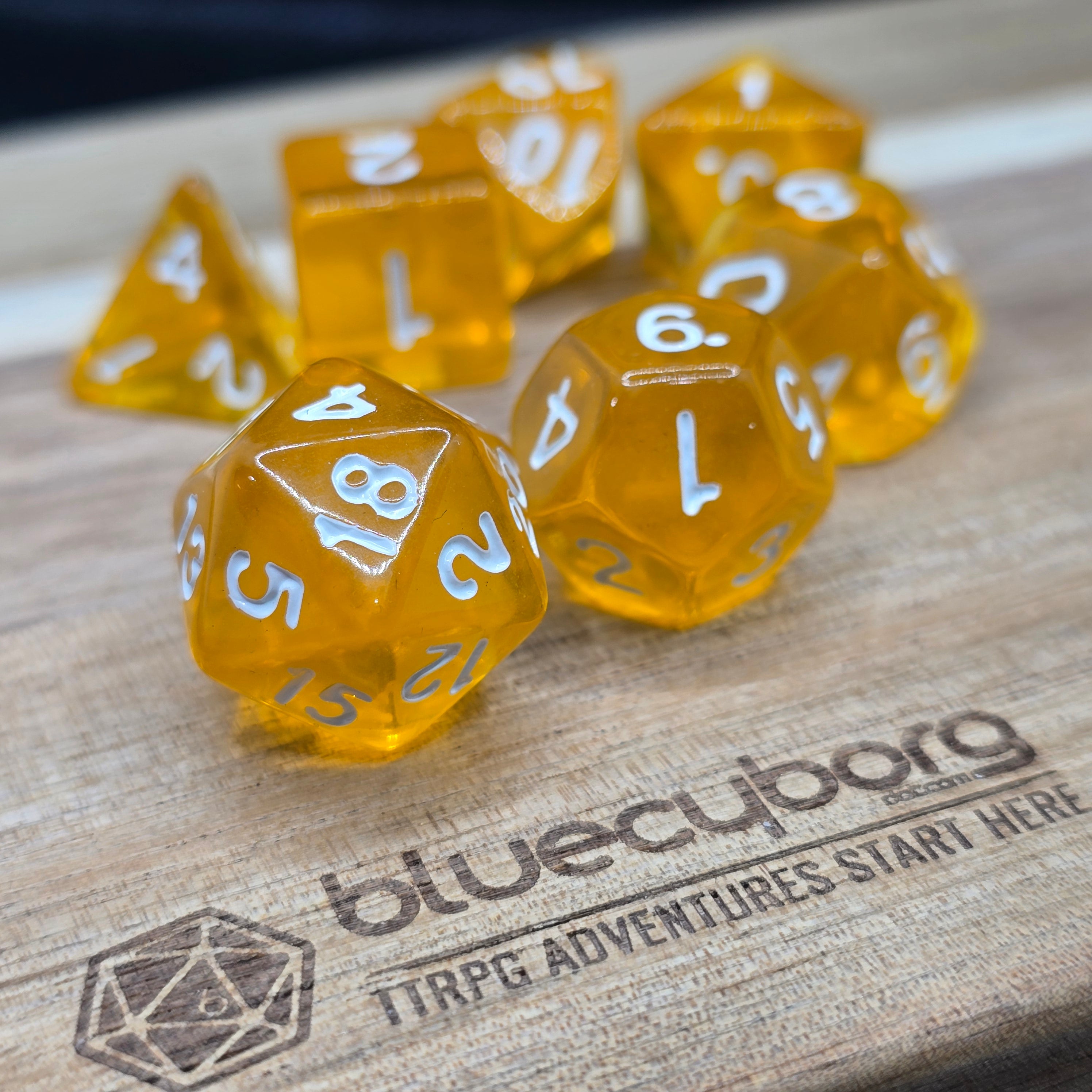 Cinderlight Crystal - Gem - Acrylic Dice Set