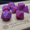 Crimson Veinstone - Scorched Earth - Acrylic Dice Set