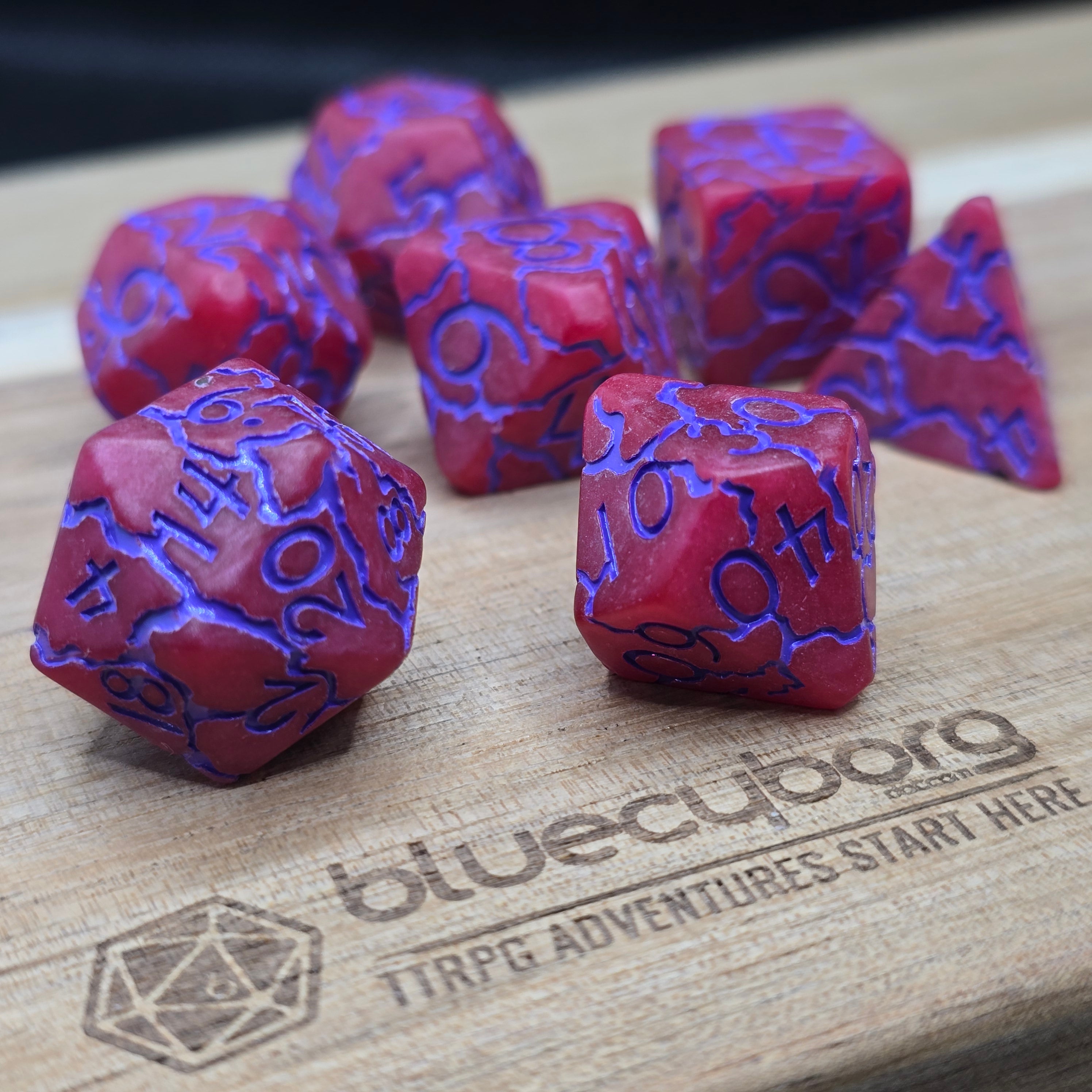 Crimson Veinstone - Scorched Earth - Acrylic Dice Set