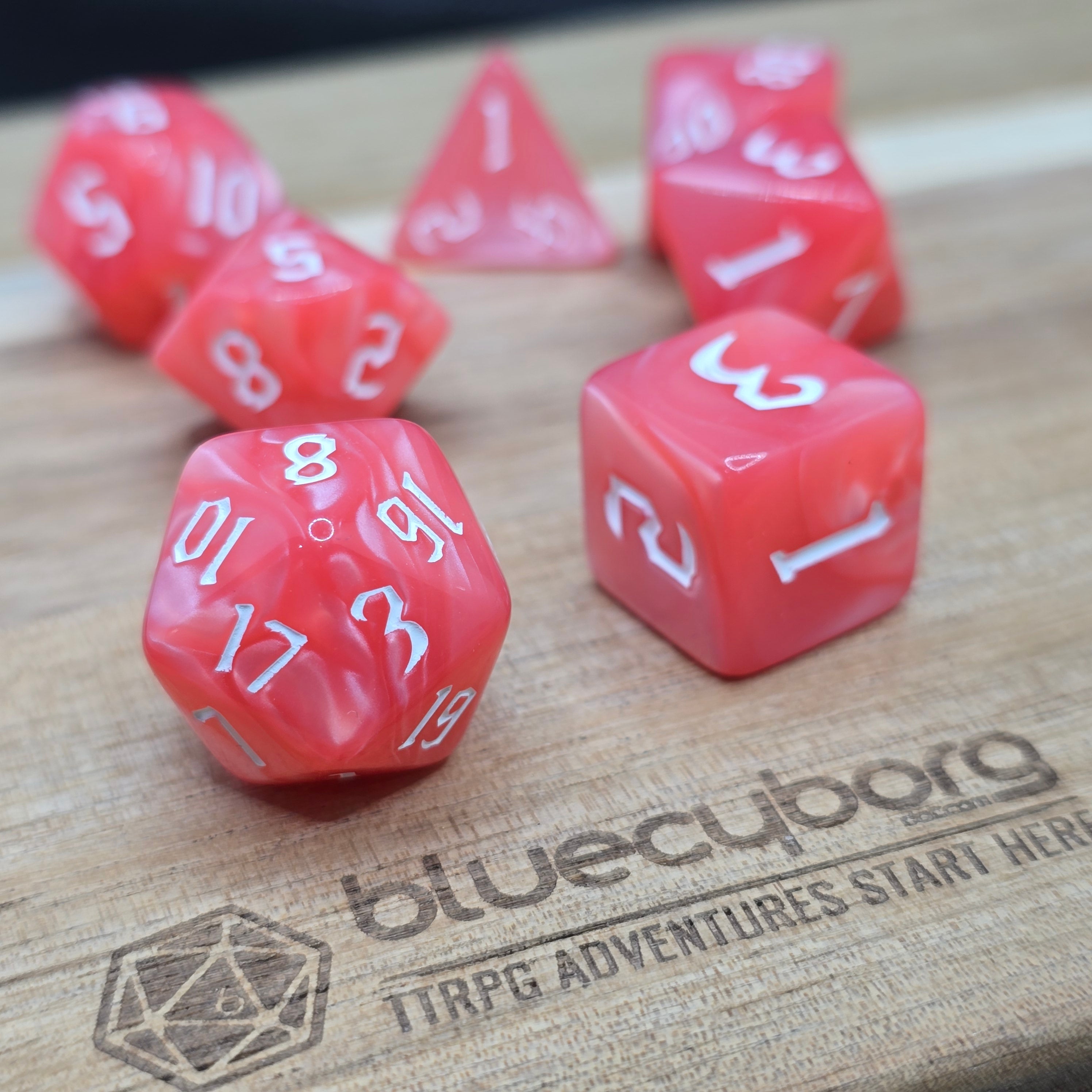 Macaron Rose - Chaos Pearlescent - Acrylic Dice Set