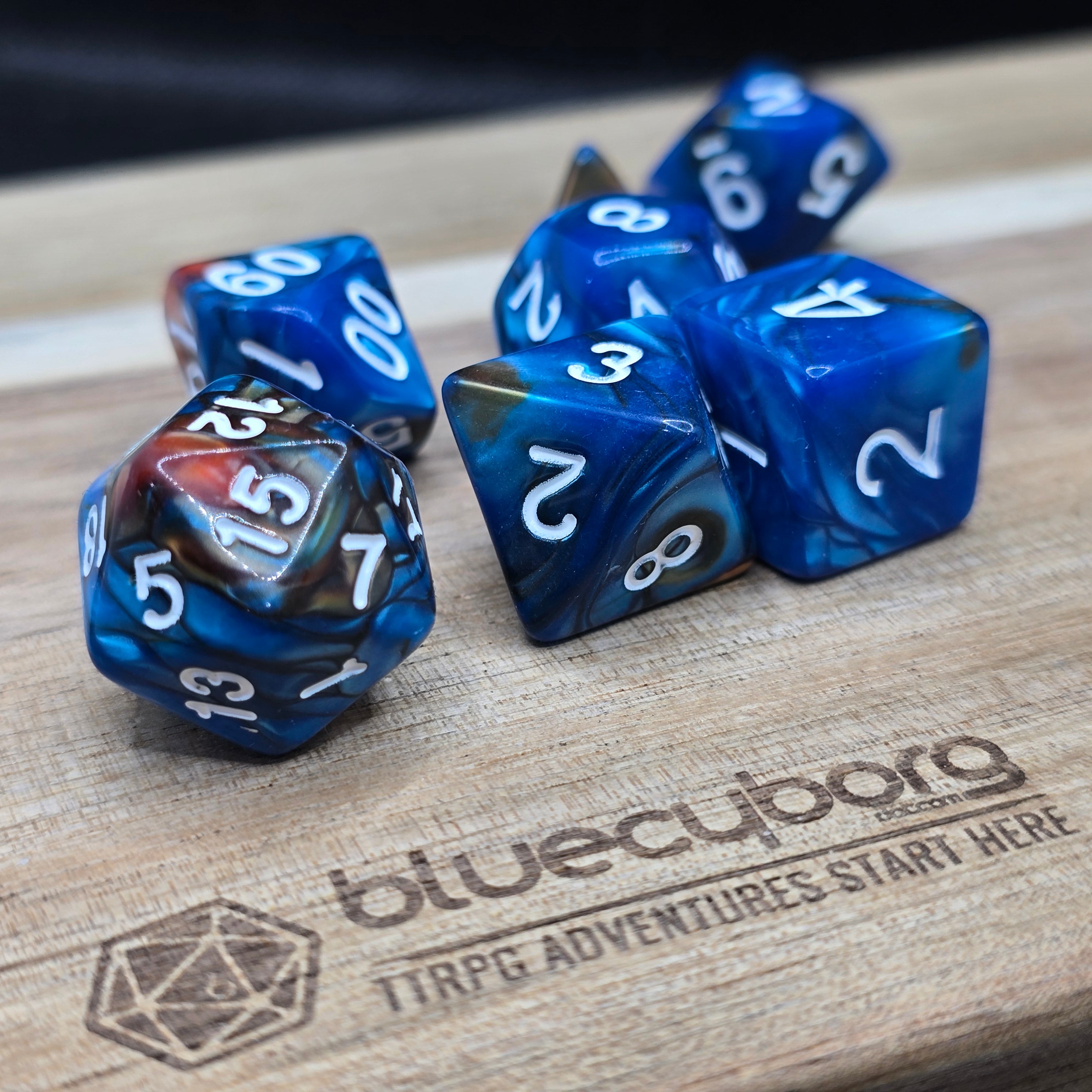 Petroleum - Elemental - Acrylic Dice Set