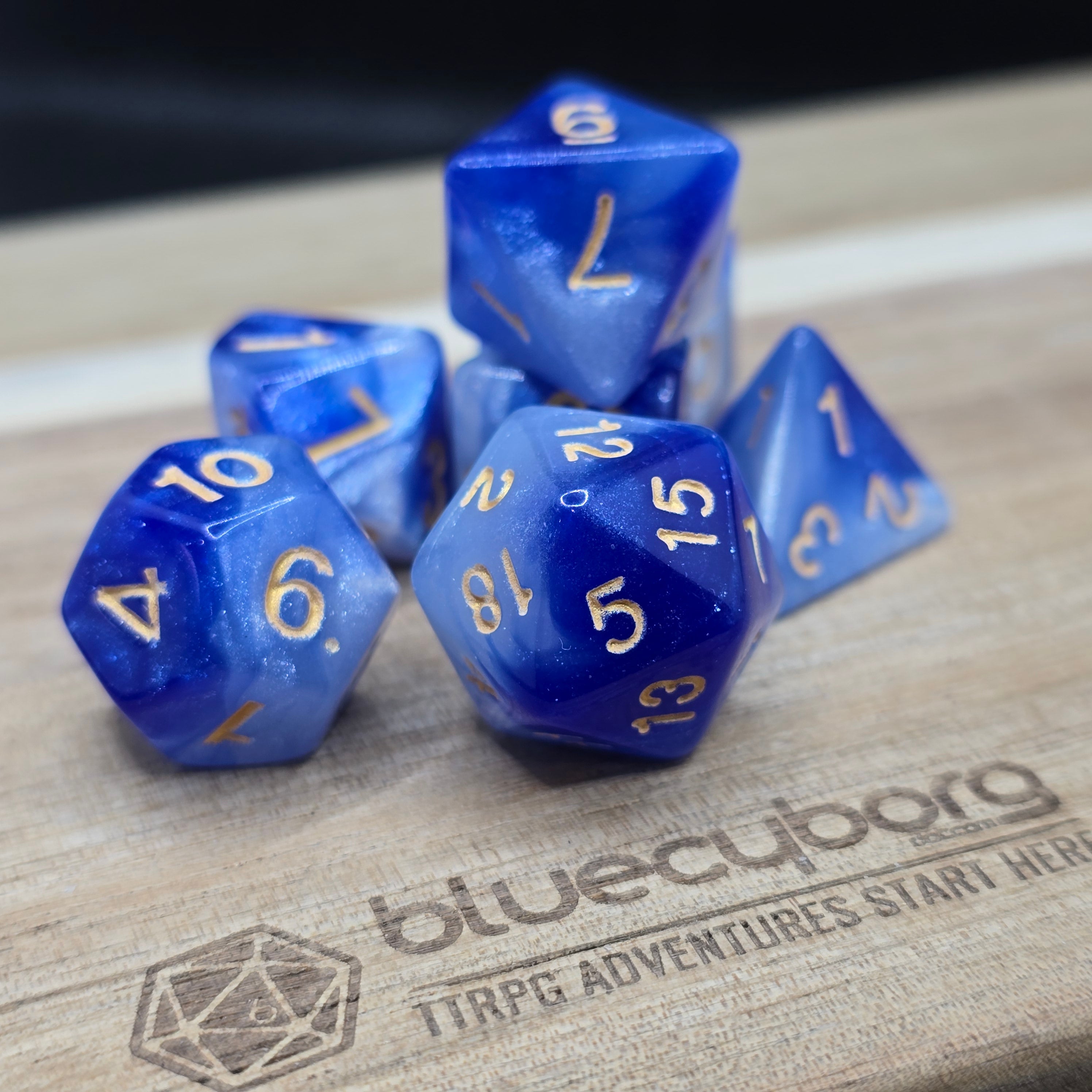 Blueberry Cosmos - Marble - Acrylic Dice Set