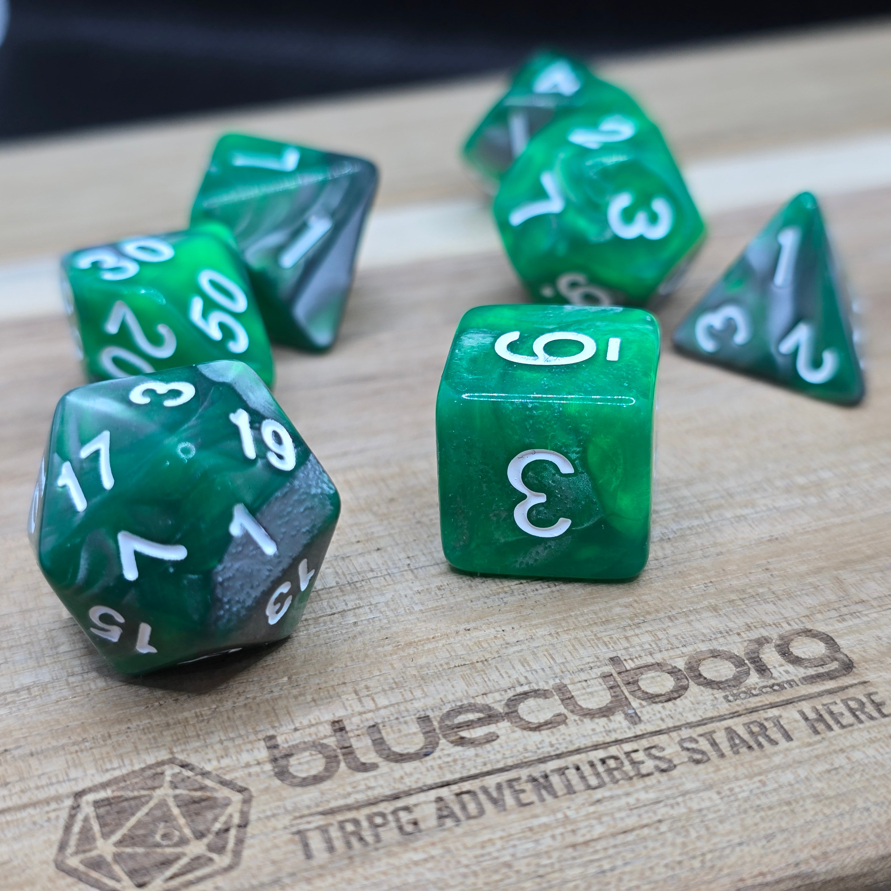Emerald - Ore Stone - Acrylic Dice Set