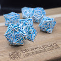 Glow Vines - Blue - Hollow - Metal Dice Set
