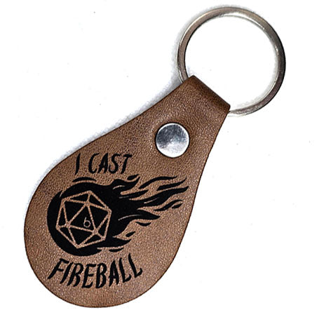 I Cast Fireball PU Leather Keyring