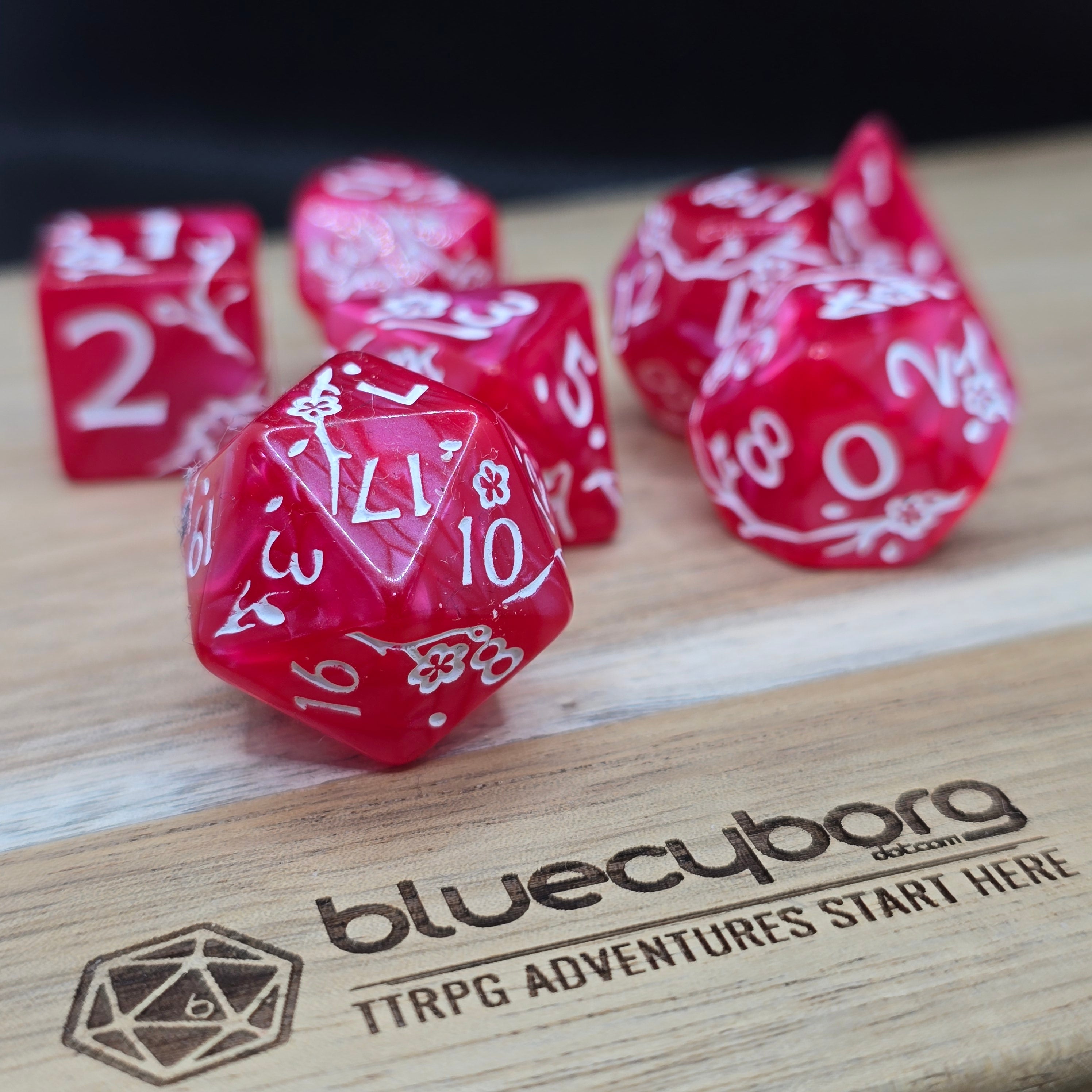 Bloomveil Blossoms - Floral - Acrylic Dice Set
