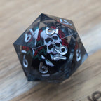Skull With Roses - Horror Themed - Liquid Core Resin Dice Set