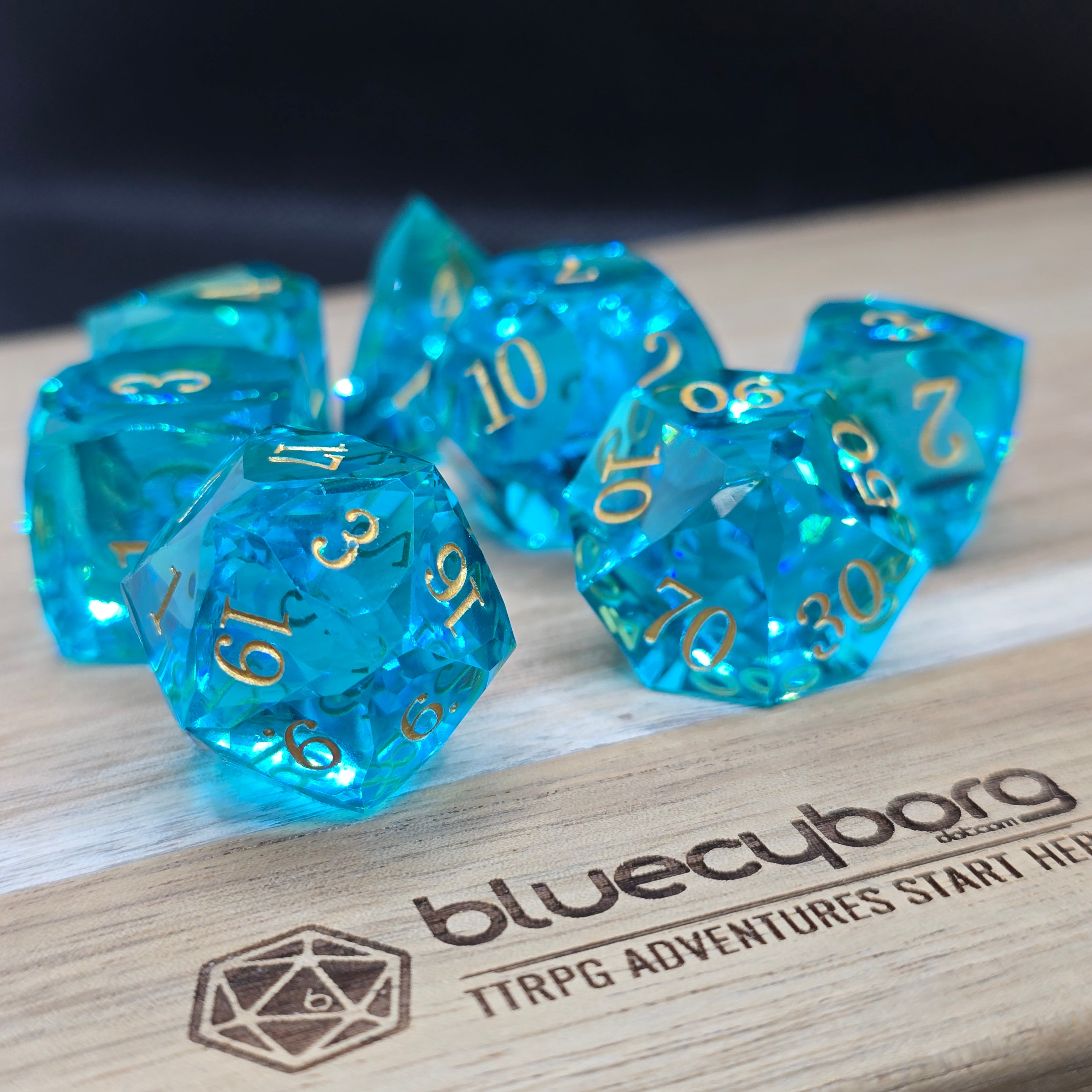 Skyglass Vein - Jeweler’s Cut - Resin Dice Set